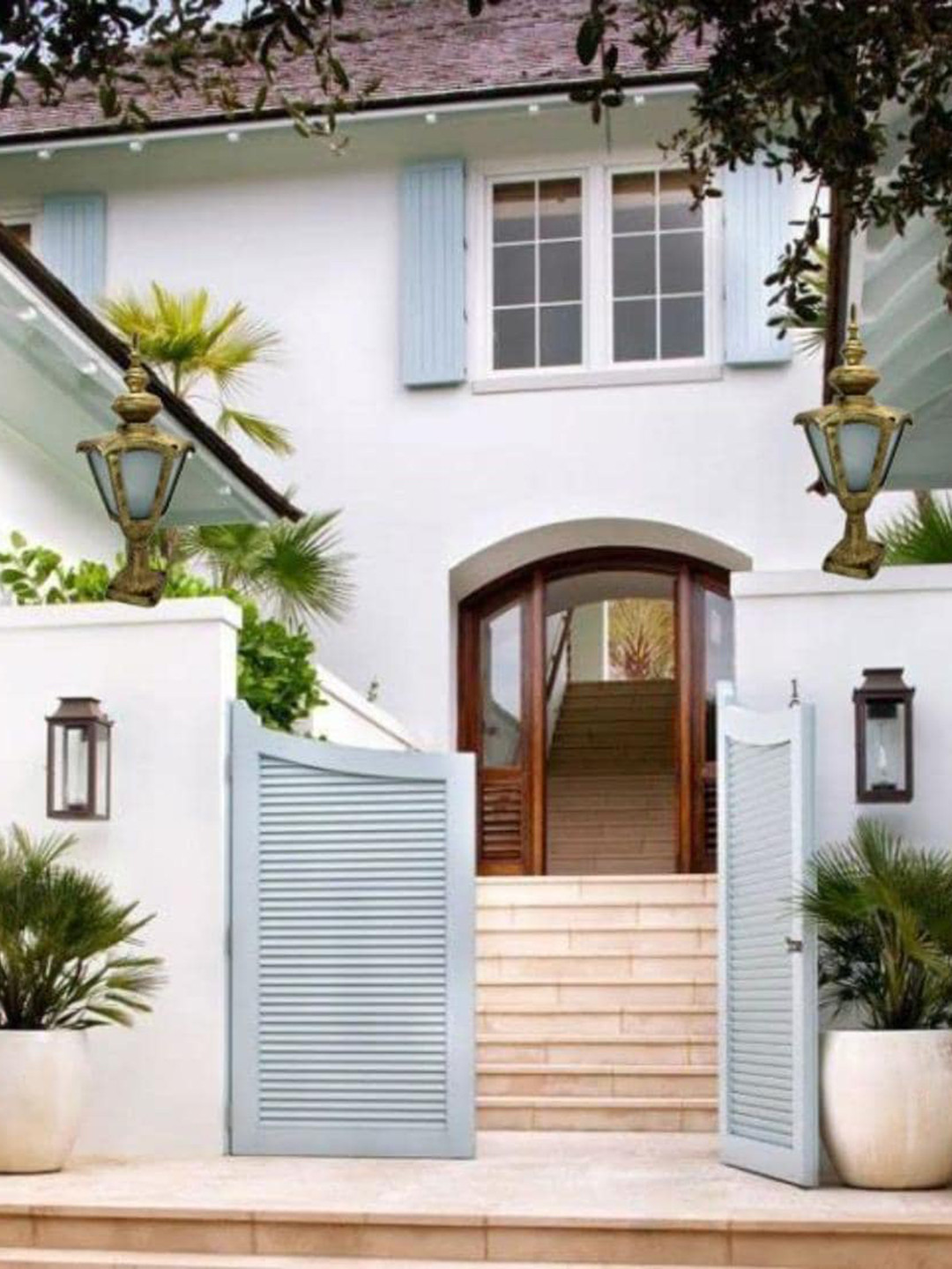 athasu decor Brown 2 Pieces Aluminium Polygonal Shaped Outdoor Gate Lamps