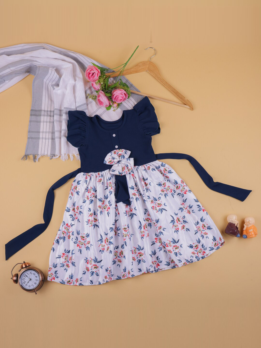 BAESD Floral Printed Satin Formal Fit & Flare Dress