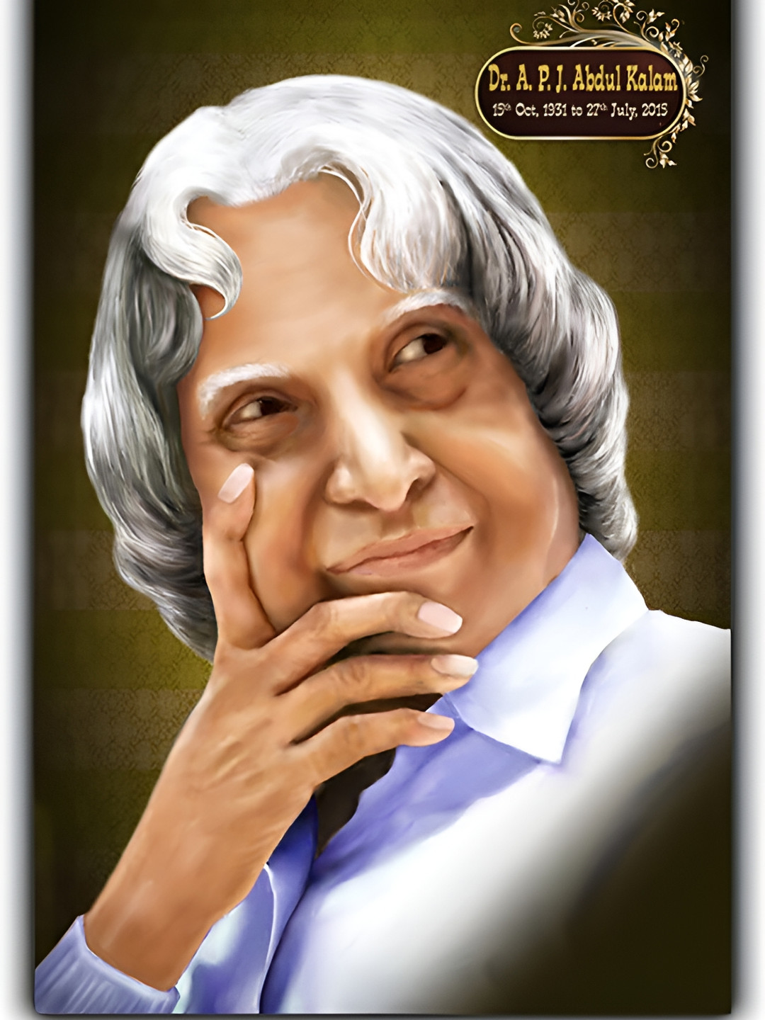 PnF A. P. J. Abdul Kalam Paper Wall Rectangle Photographs Wall Art - 18x12In