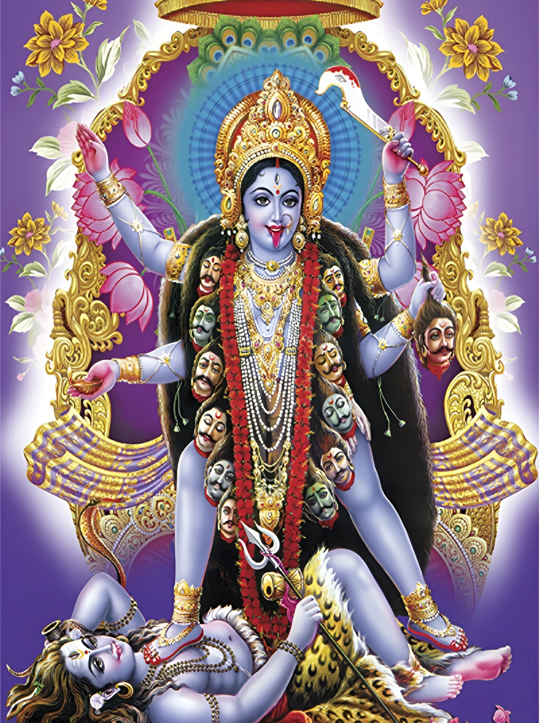 PnF Maa Kali Mata Ji Paper Wall Rectangle Photographs Wall Art - 18 x 12 In