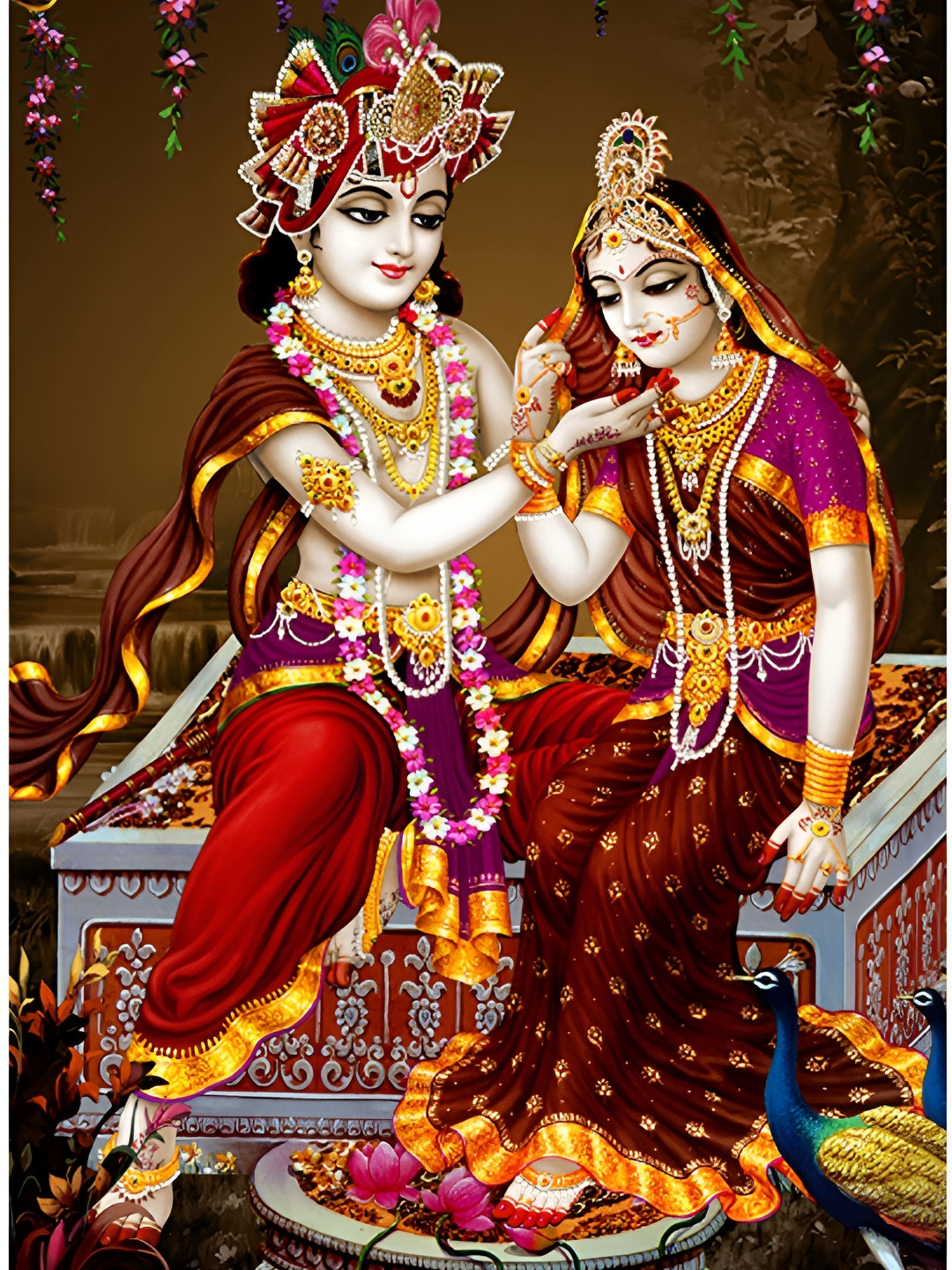 PnF Radha Kishan ji Paper Wall Rectangle Photographs Wall Art - 12 x 18In