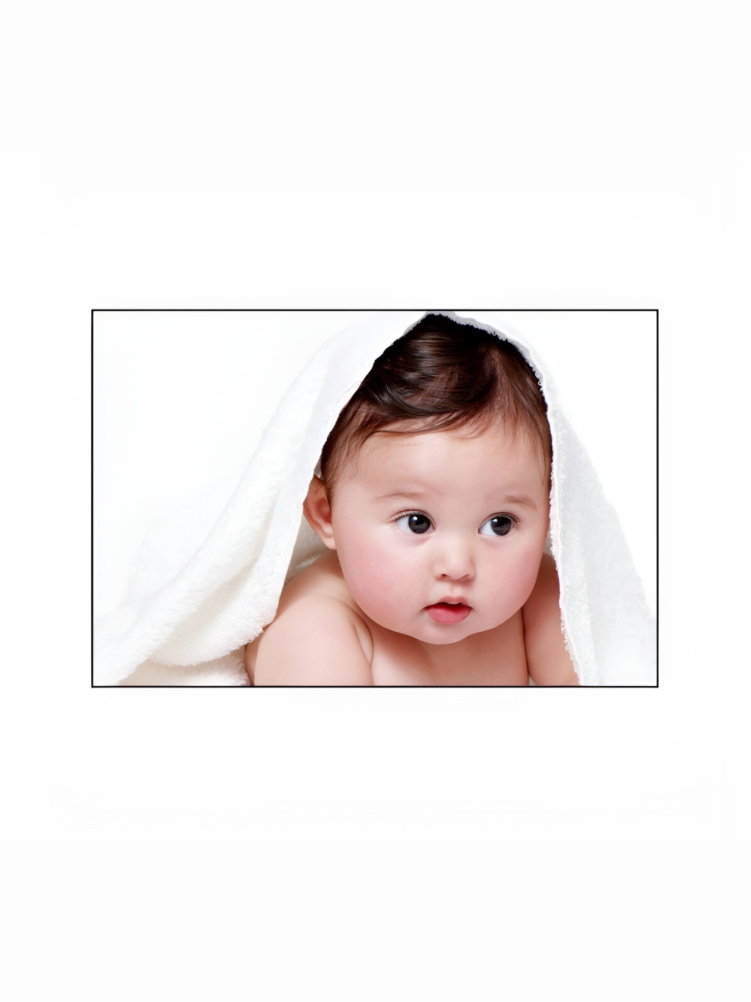 PnF White & Beige Baby Poster For Pregnant Women & Expecting Mothers Smiling  Wall Sticker