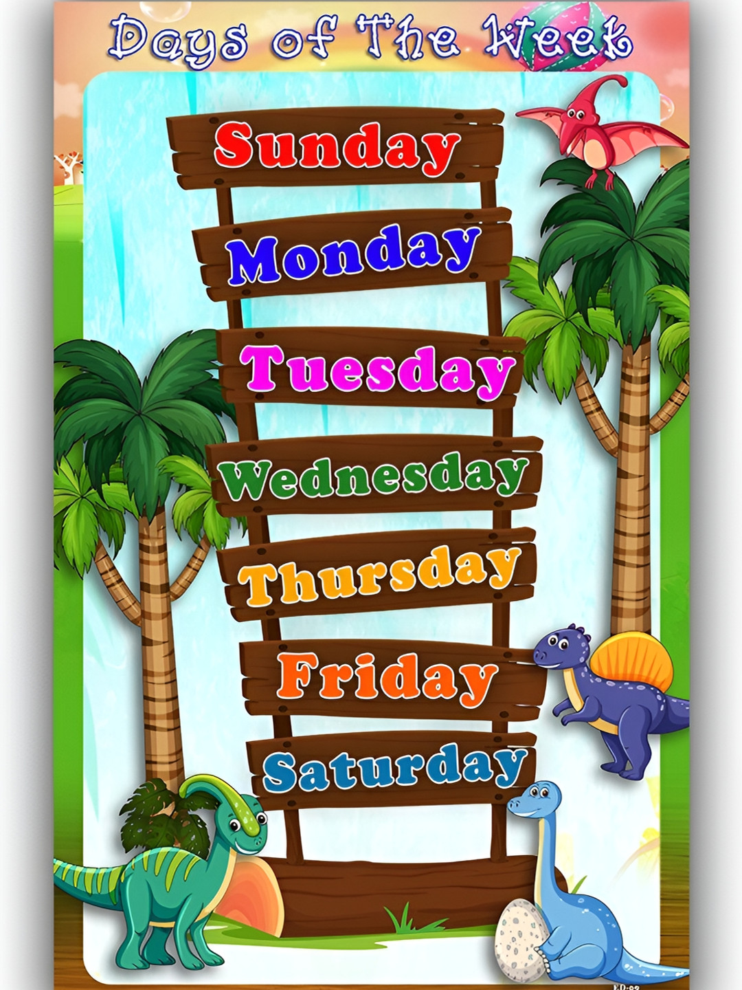 PnF Green & Blue Days of Week for School Wall Stickers