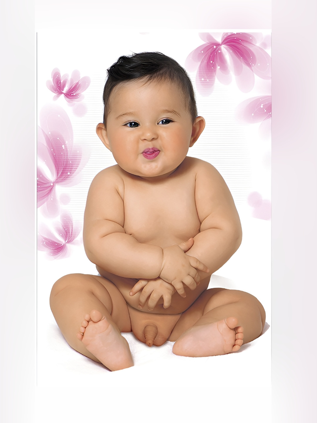 PnF White & Beige Cute Baby Poster Wall Stickers