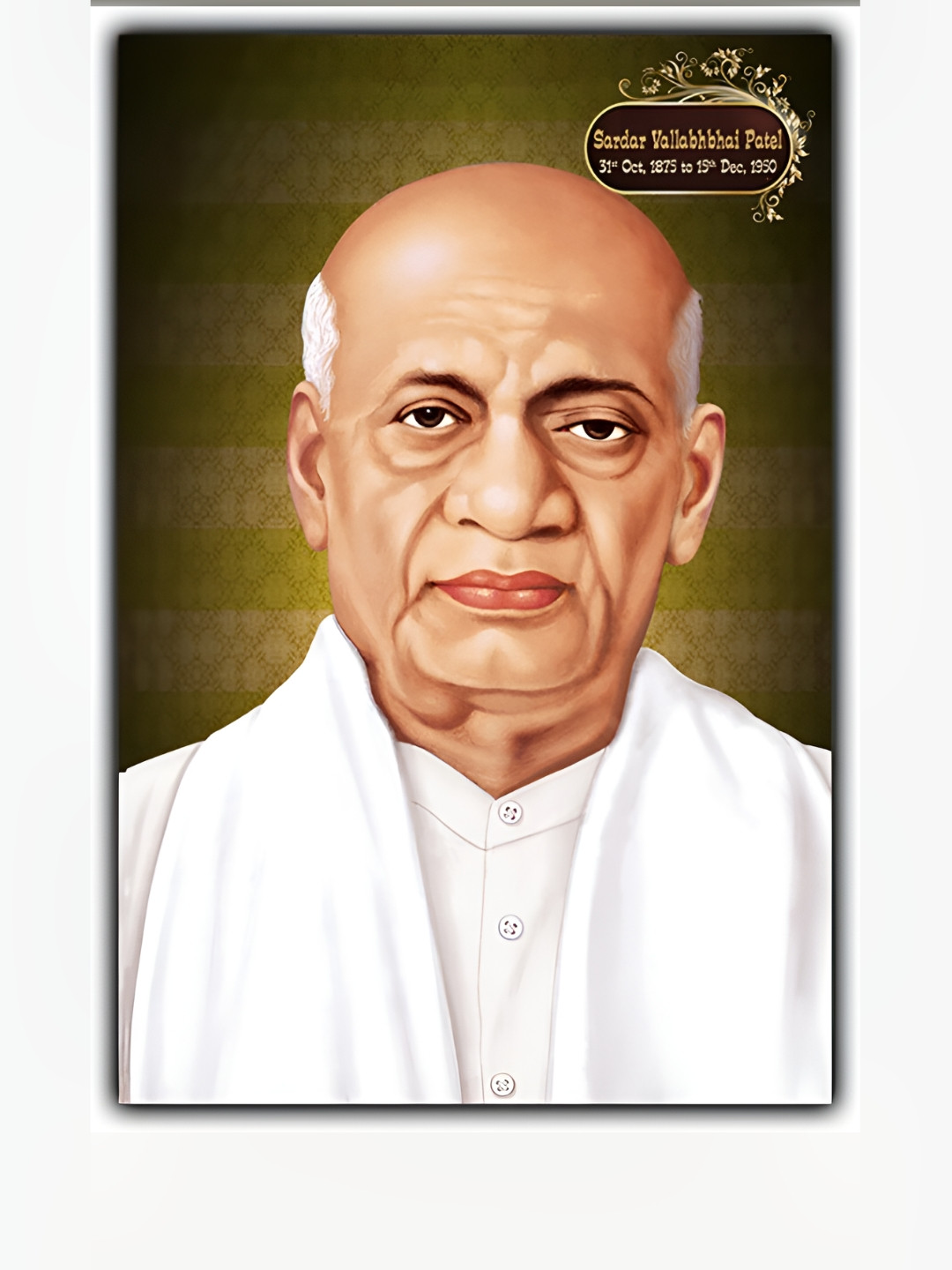 PnF White & Beige Sardar Vallabhbhai Patel Wall Stickers