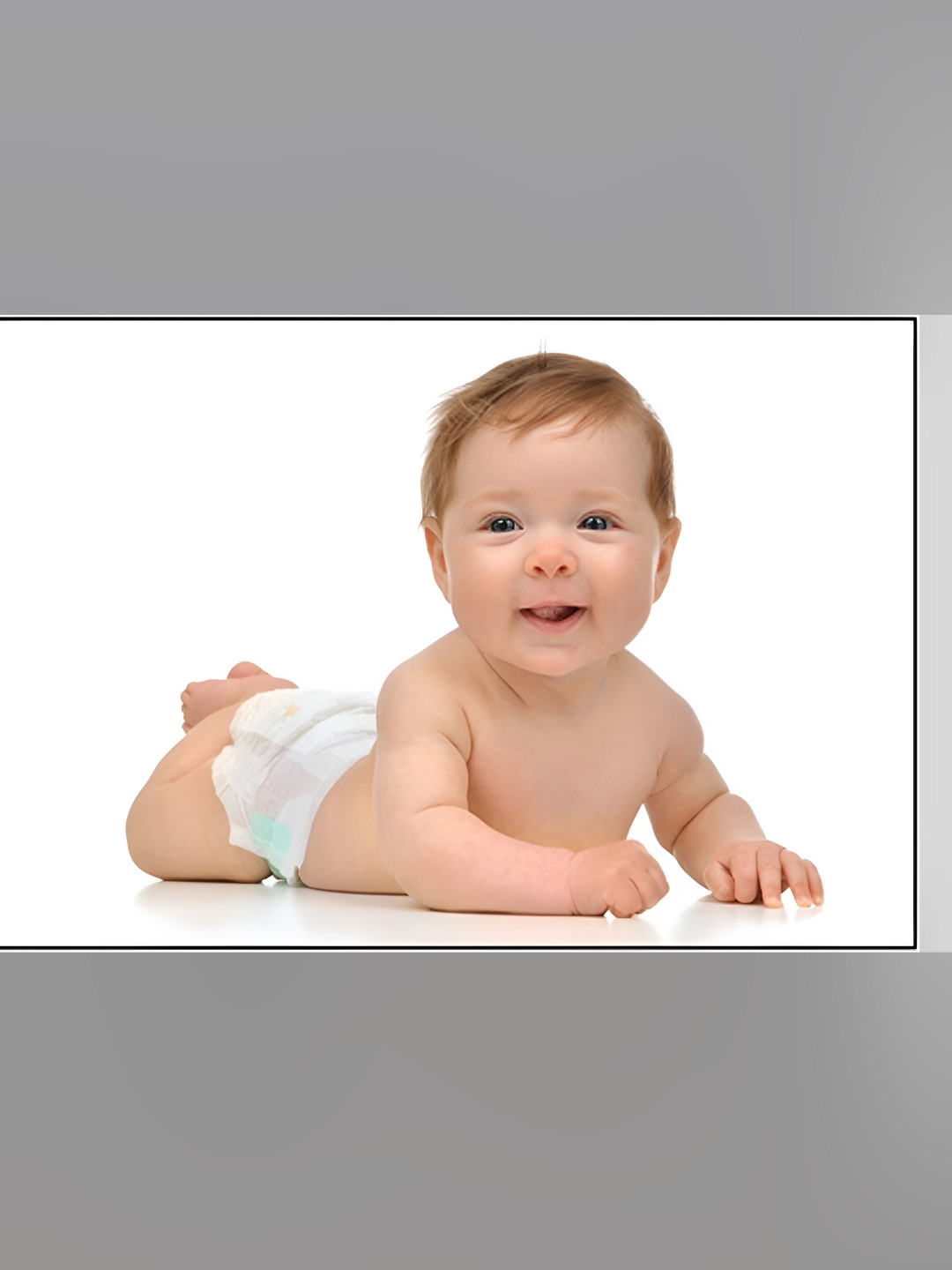 PnF Cream & Brown Cute Baby Photography Wall Art