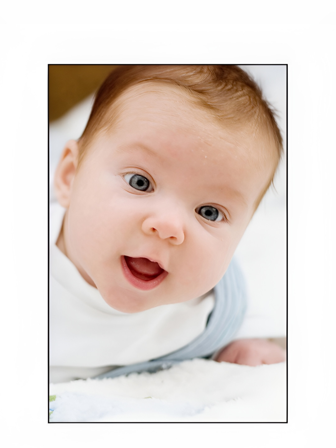 PnF White & Brown Baby Printed Wall Photograph