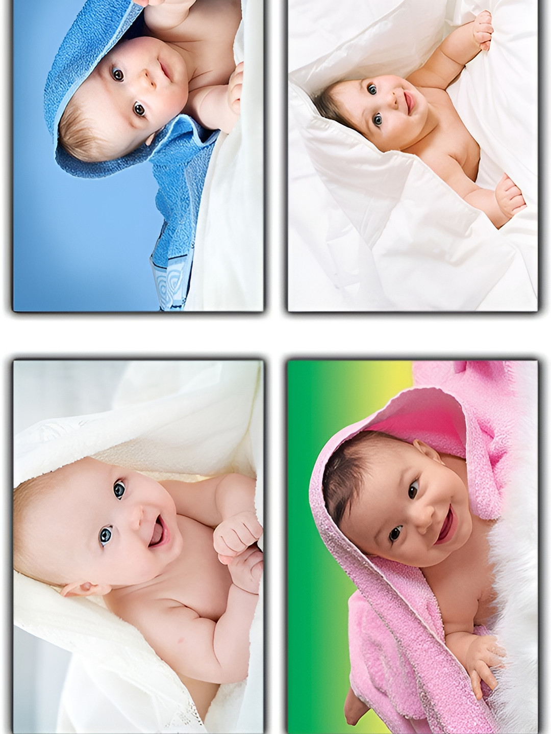 PnF Beige & White Cute Baby Poster Wall Stickers