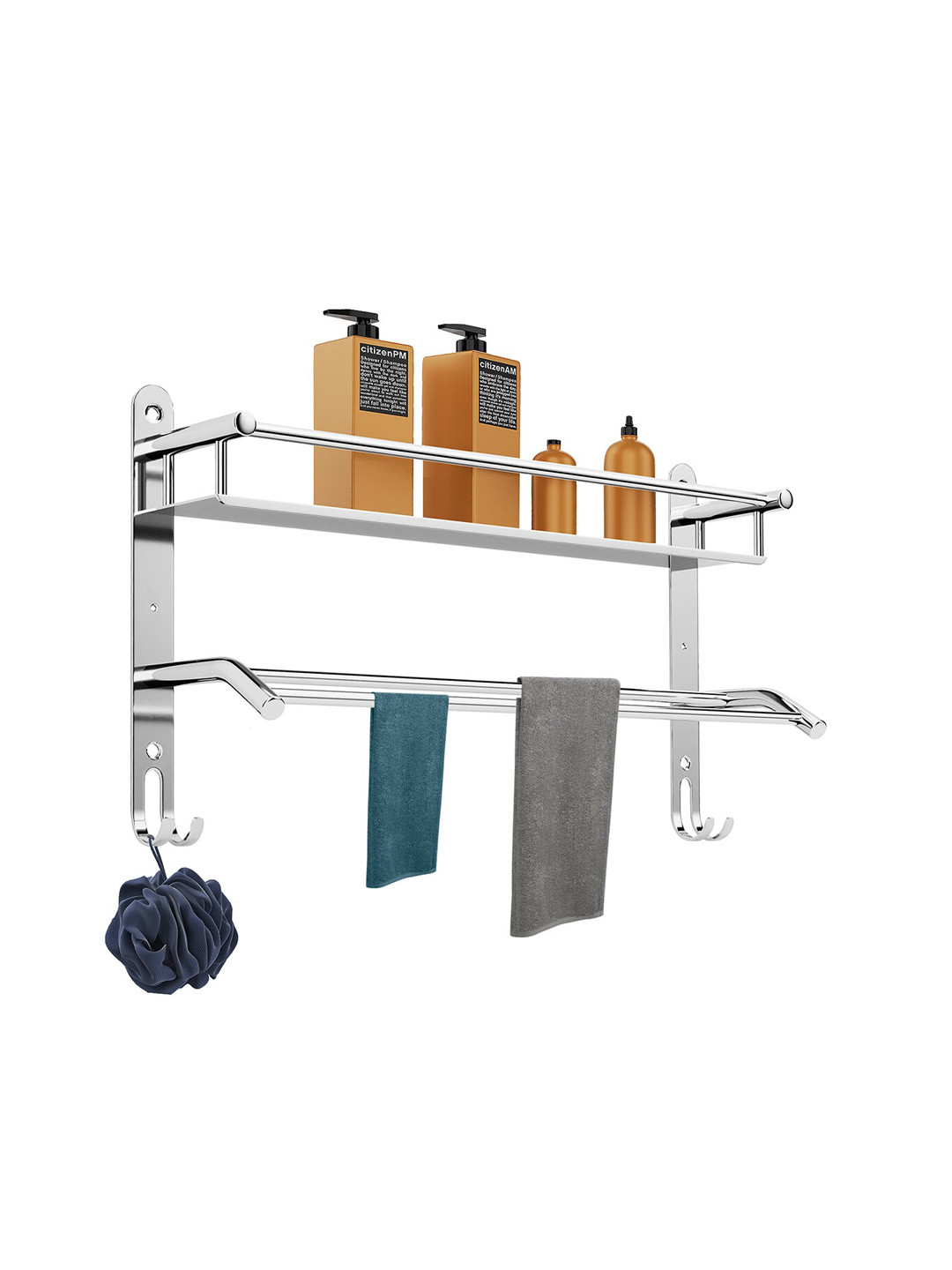 Lifelong Silver Stainless Steel Bathroom Caddy