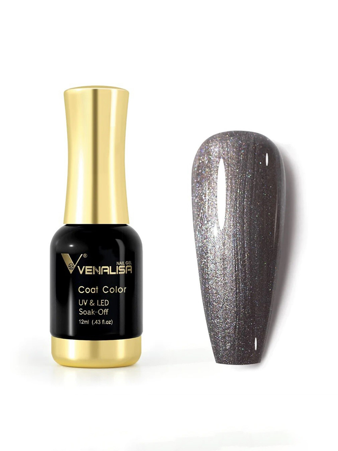 VENALISA Coat Color UV & LED Soak-Off Gel Nail Polish 12 ml - Metal Grey 1087