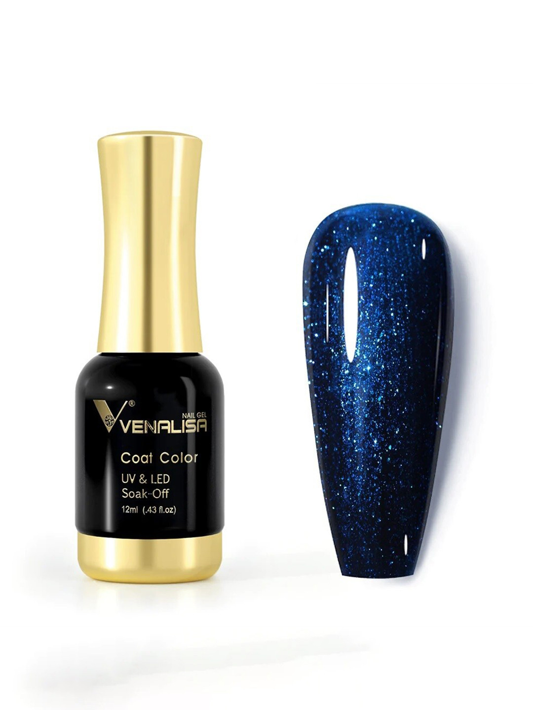 VENALISA Coat Color UV & LED Soak-Off Gel Nail Polish 12 ml - Deep Pearly Blue 1100