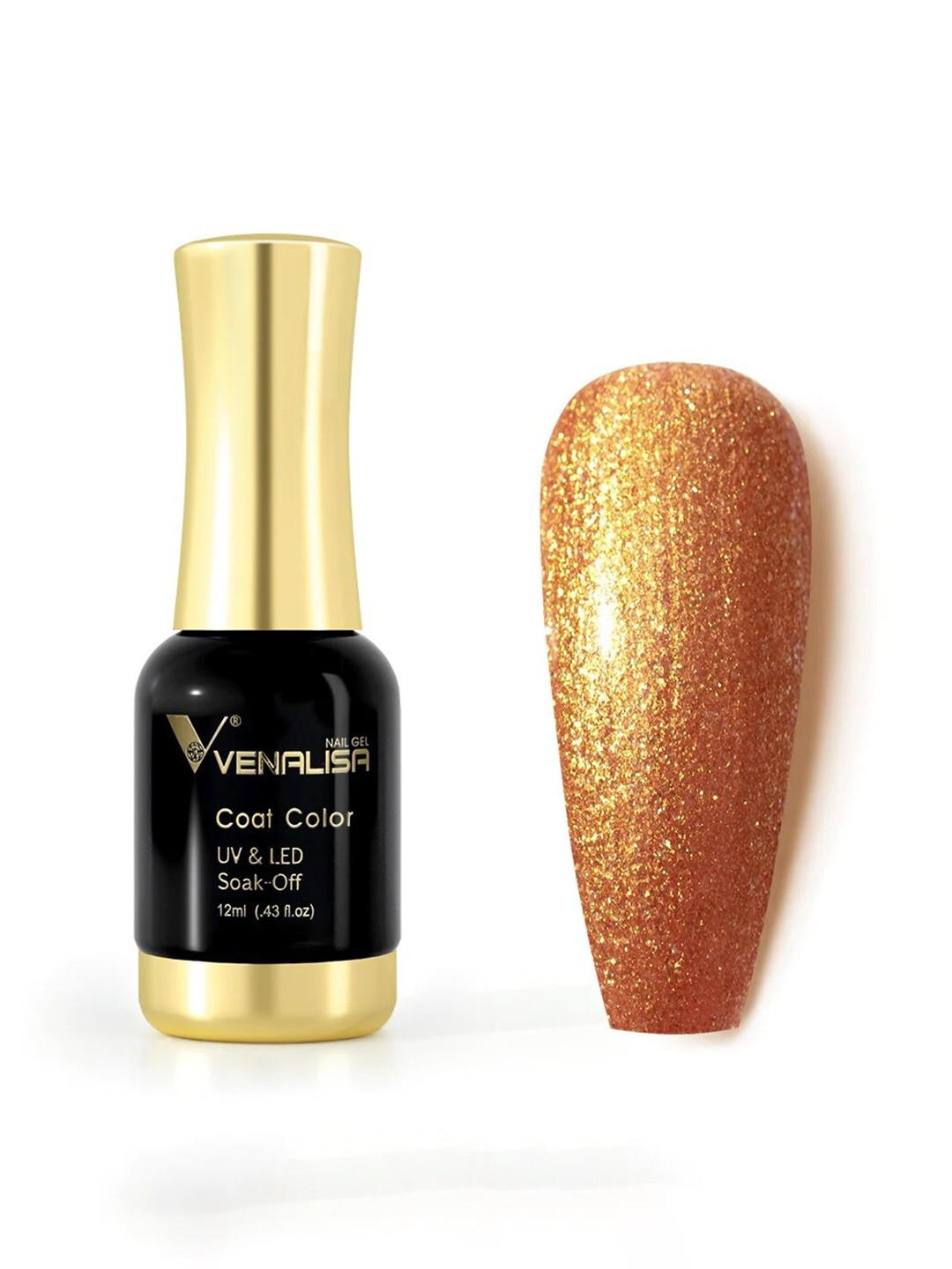 VENALISA Coat Color UV & LED Soak-Off Gel Nail Polish 12 ml - Charming Golden 1091