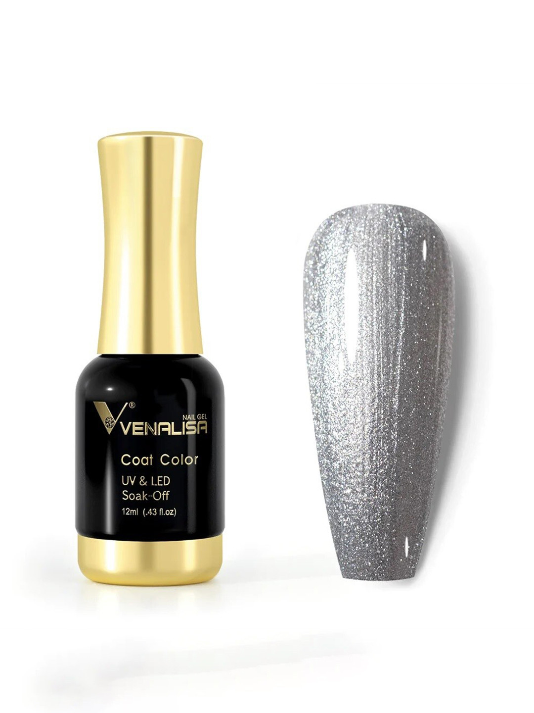VENALISA Coat Color UV & LED Soak-Off Gel Nail Polish 12 ml - Sand Silver 1094