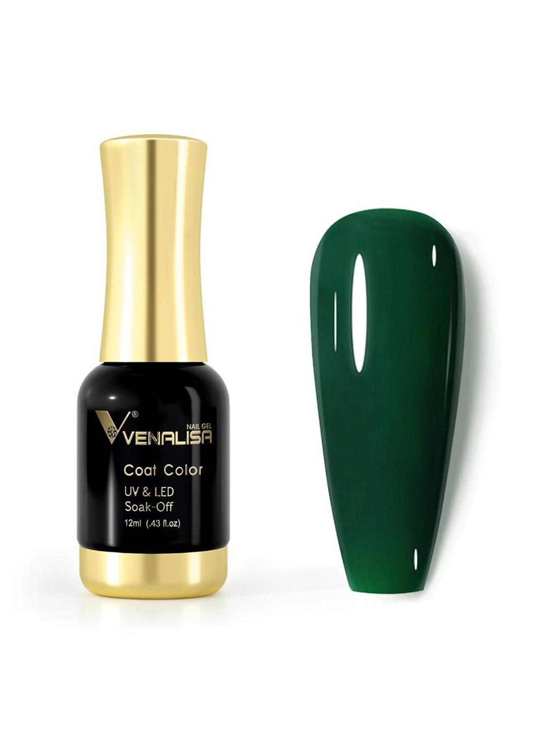 VENALISA Coat Color UV & LED Soak Off Gel Nail Polish 12ml - Emerald Green 1054