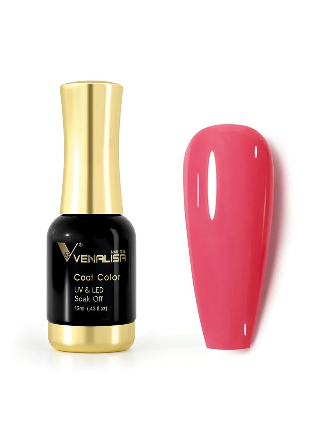VENALISA Coat Color UV & LED Soak Off Gel Nail Polish 12ml - Coral Red 1033