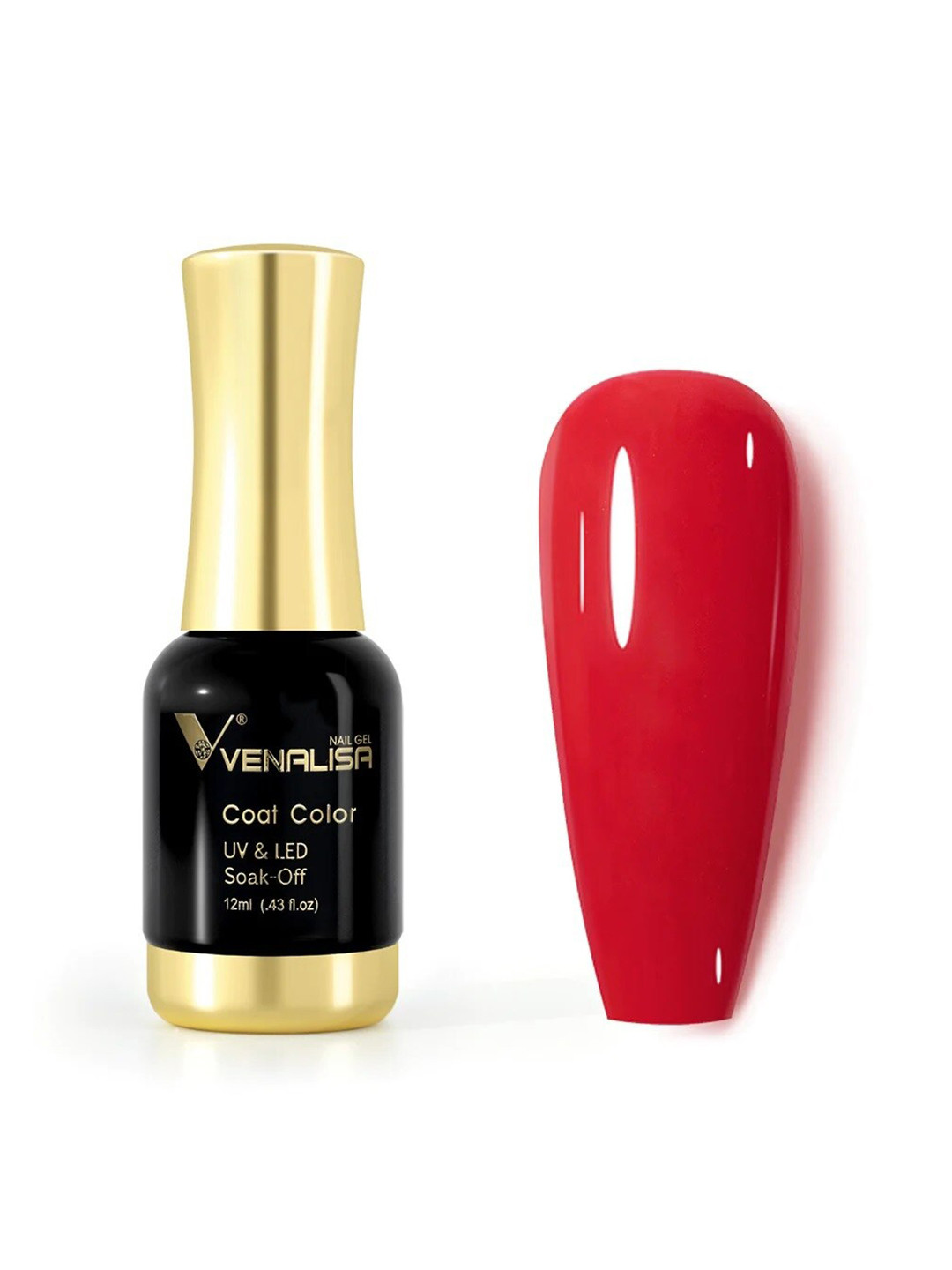 VENALISA Coat Color UV & LED Soak Off Gel Nail Polish 12ml - China Red 1035