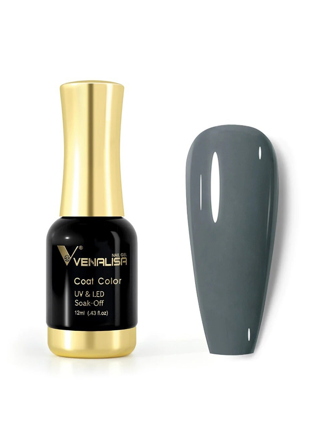 VENALISA Coat Color UV & LED Soak Off Gel Nail Polish 12ml - Medium Grey 1119