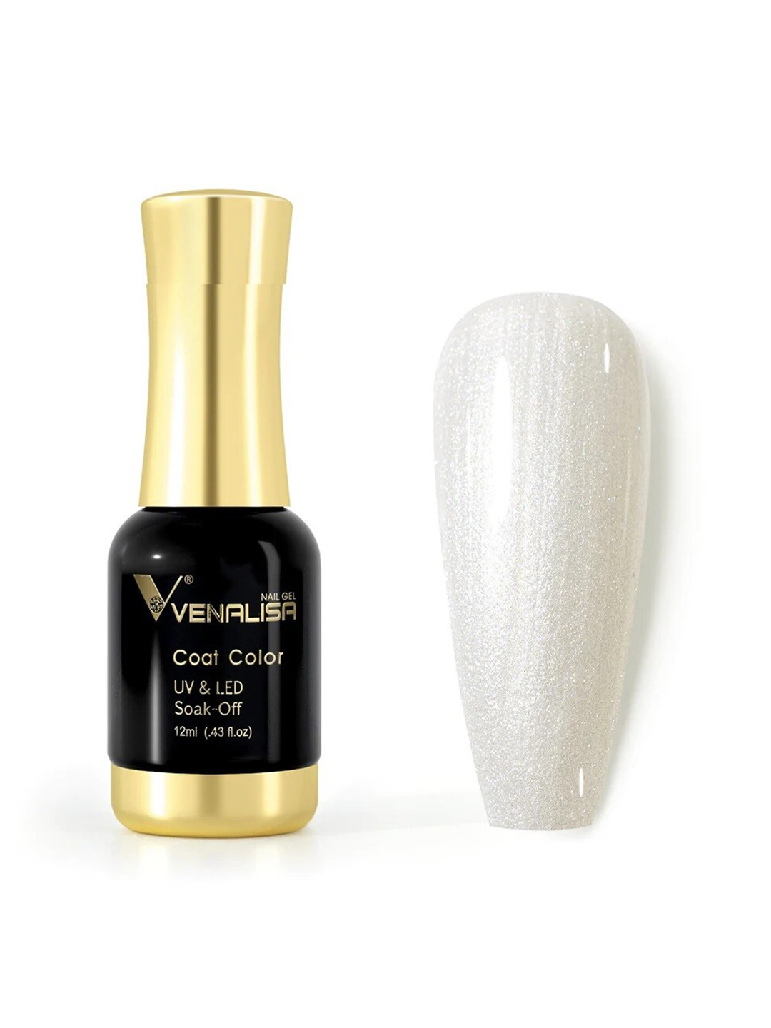 VENALISA Coat Color UV & LED Soak Off Gel Nail Polish 12ml - Pearly Silver 1102