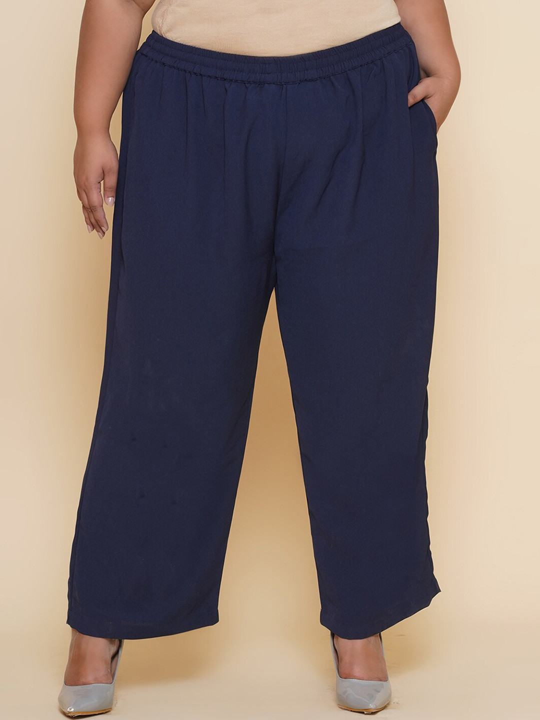 Kiaahvi by JOHN PRIDE Plus Size Wide Leg Palazzos