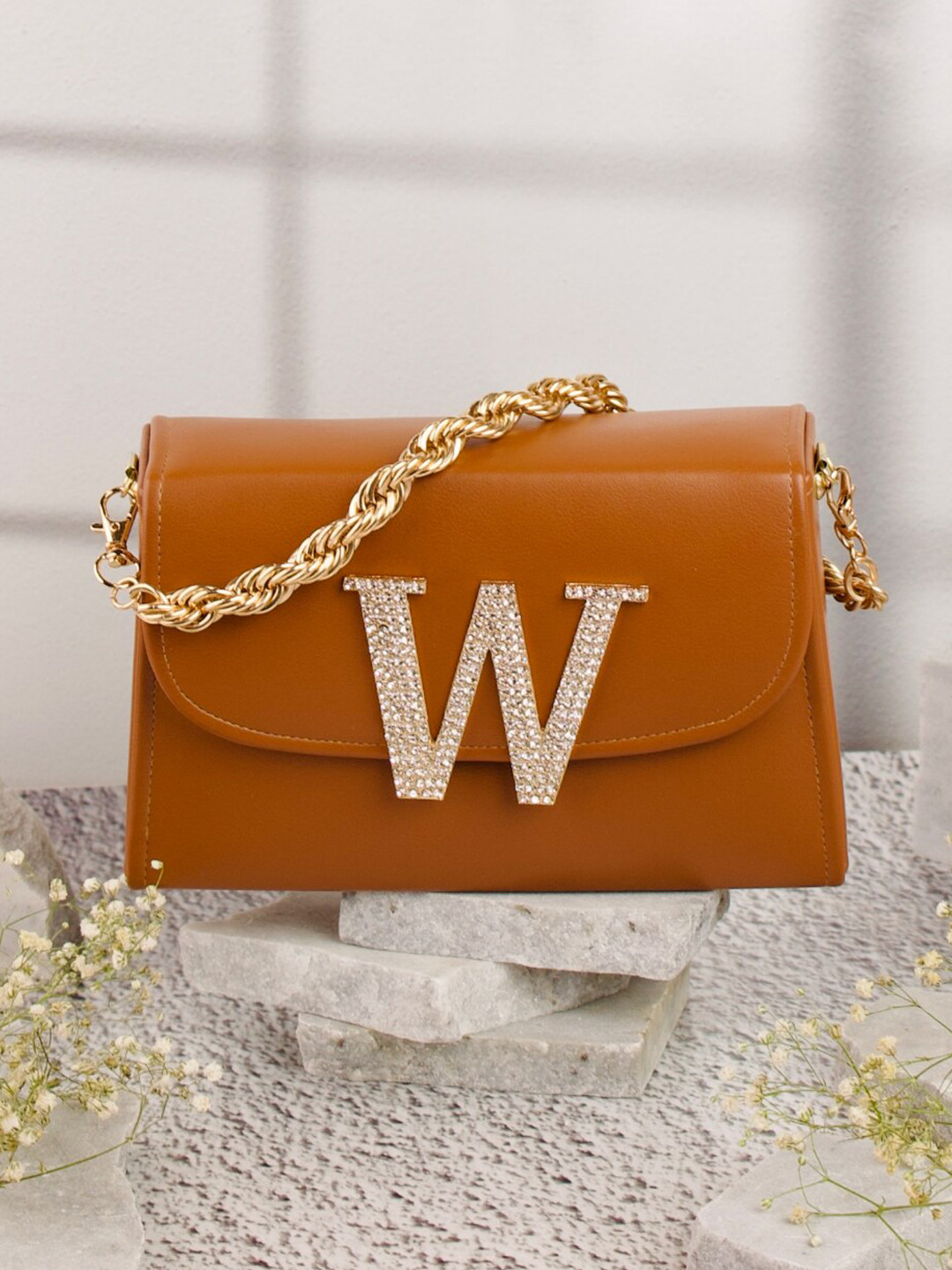 NR By Nidhi Rathi W Alphabhet Embellished Box Clutch