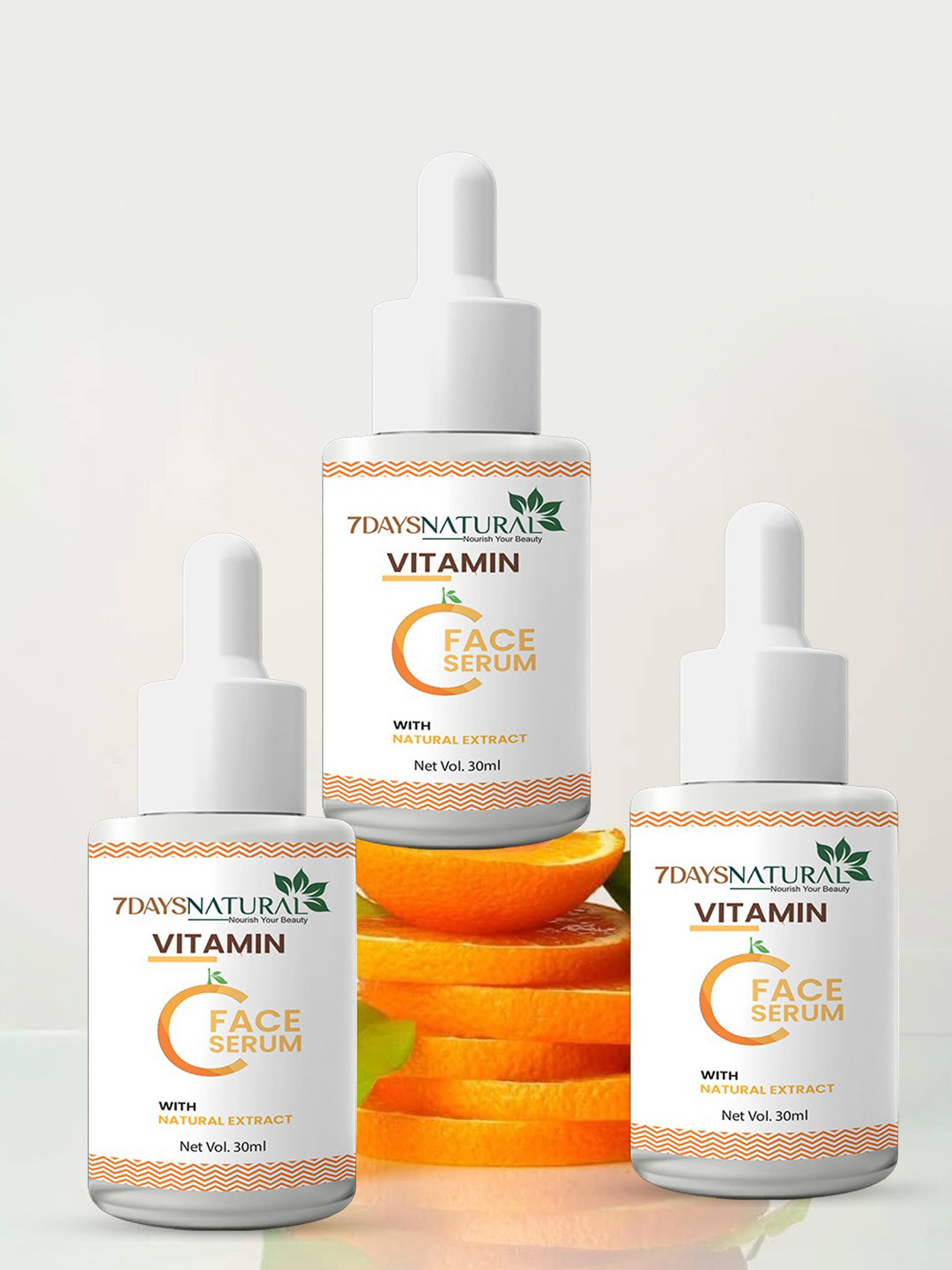 7DAYSNATURAL 3-Pcs Vitamin C Facial Serum With Natural Extract - 30ml Each