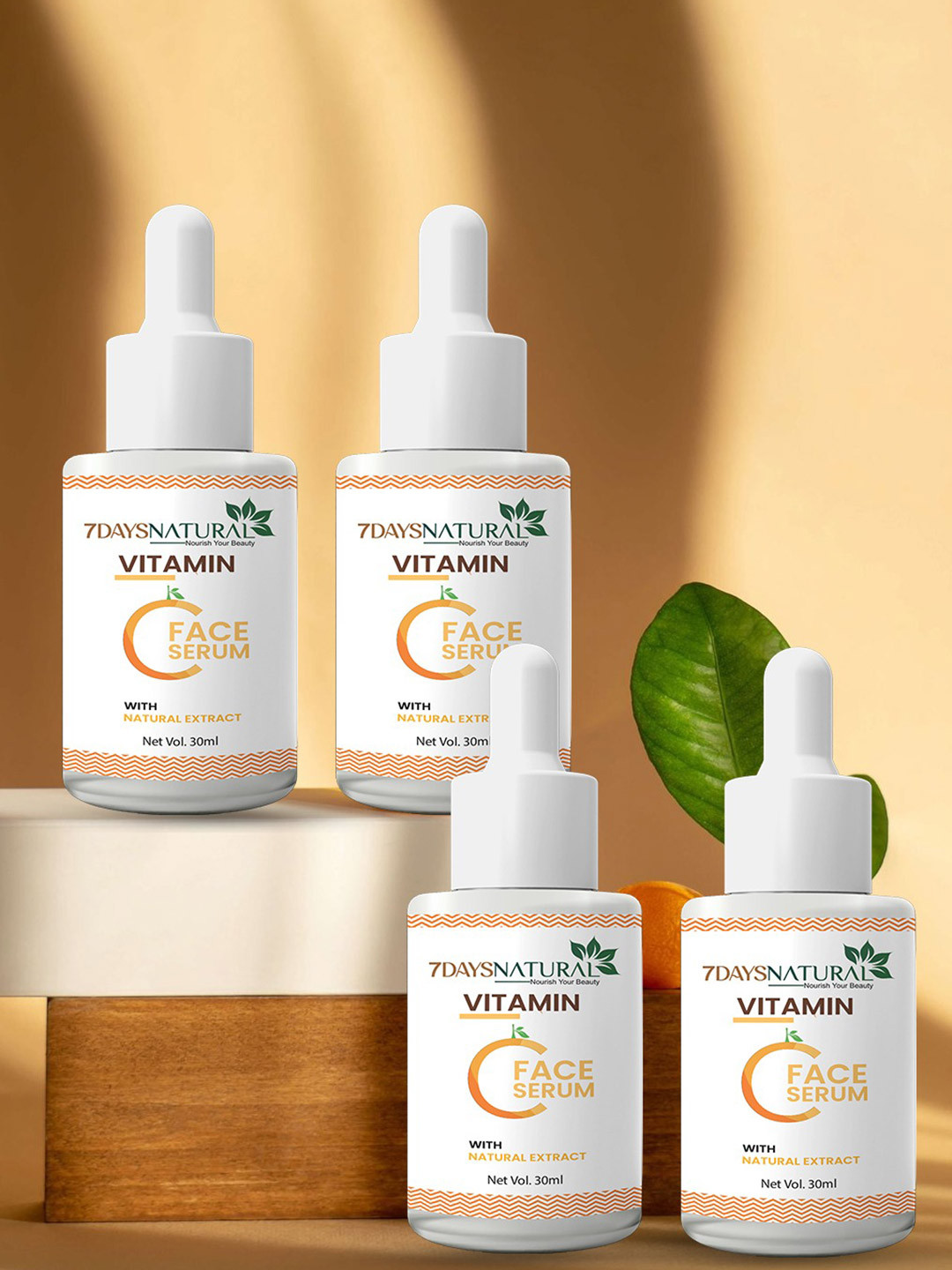 7DAYSNATURAL 4-Pcs Vitamin C Face Serum With Natural Extract - 30ml Each
