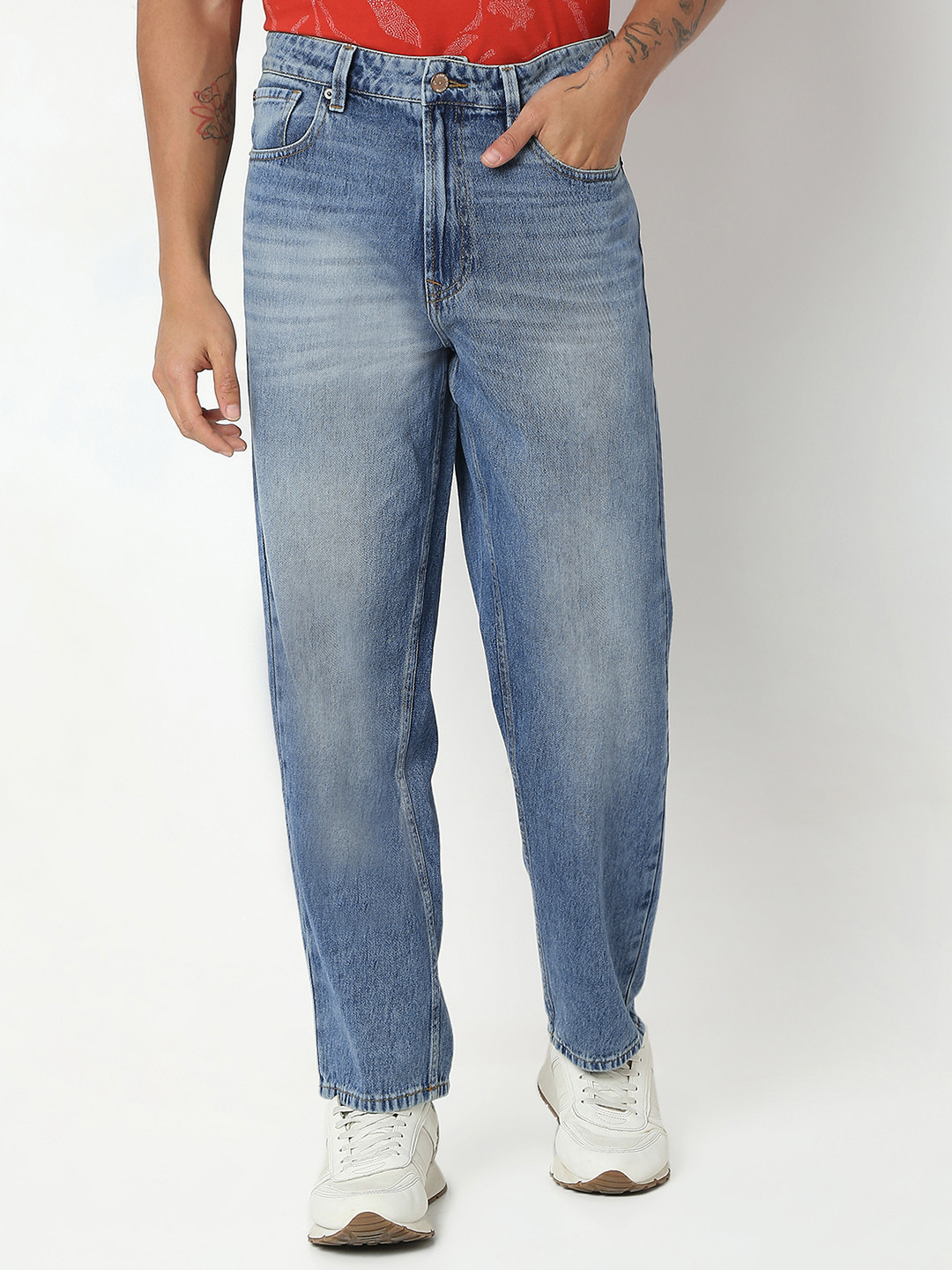 SPYKAR Men Renato Heavy Fade Pure Cotton Relaxed Fit Jeans