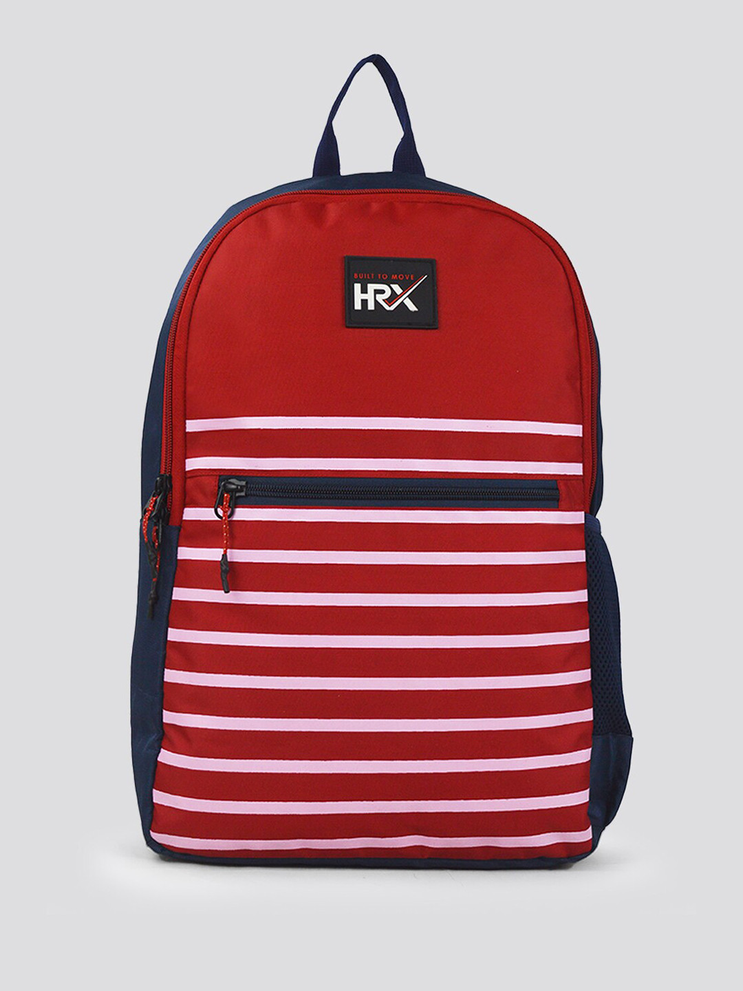 HRX by Hrithik Roshan Red Unisex Striped Backpack