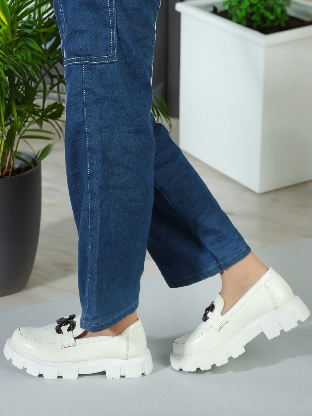 ICONICS Women Waterproof Lining Horsebit Loafers