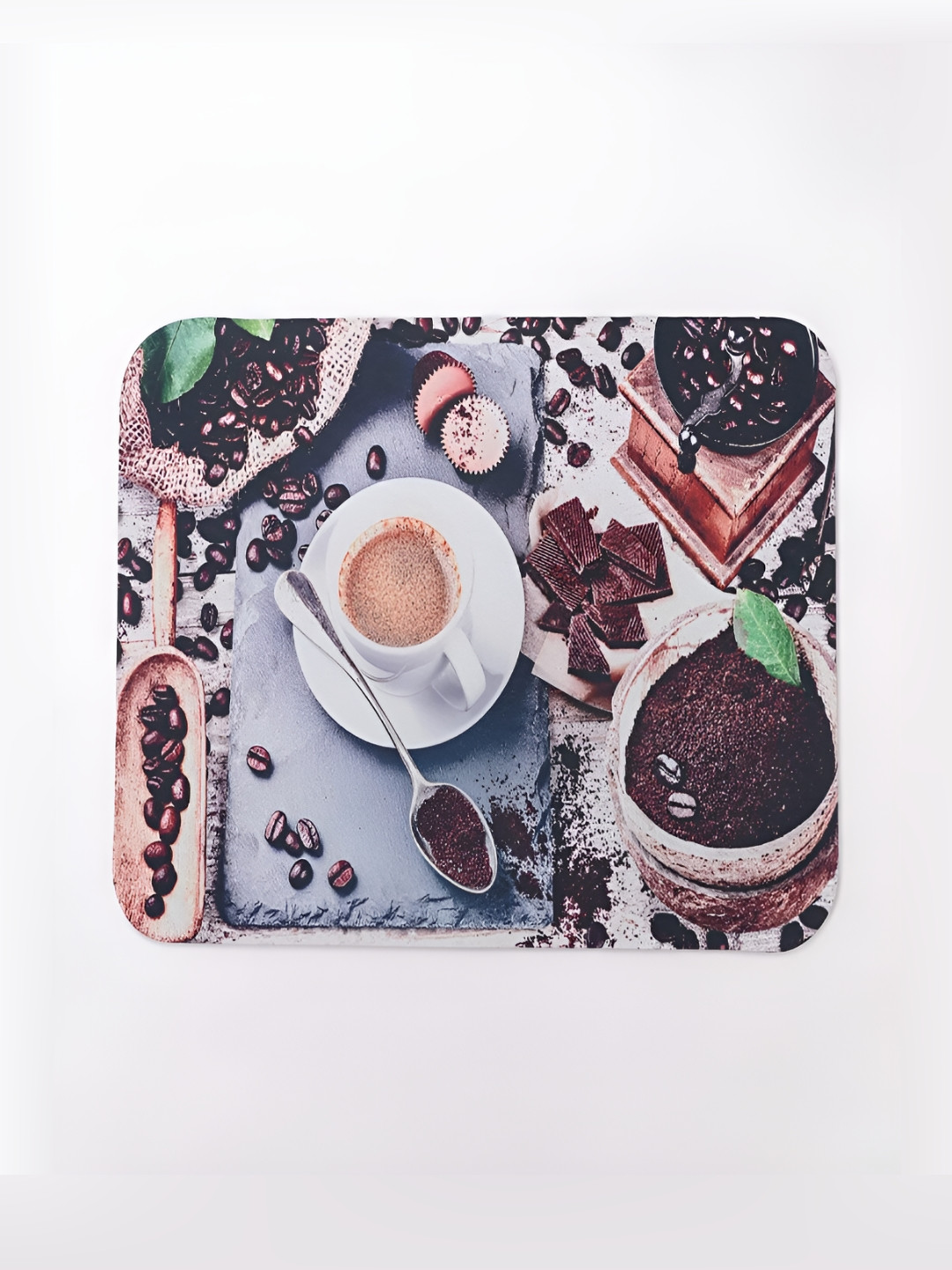 Kuber Industries Brown White Coffee Printed Rectangular Kitchen Door Mat