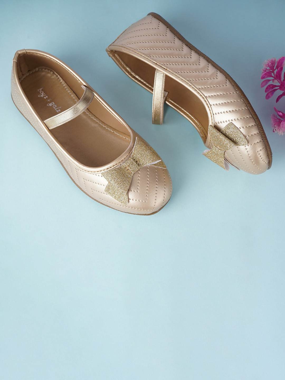 BOYZ N GALZ Girls Embellished Round Toe Bows Mary Jane