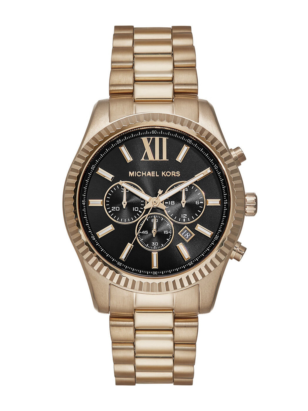 Michael Kors Men Textured Dial & Stainless Steel Straps Analogue Watch MK9155