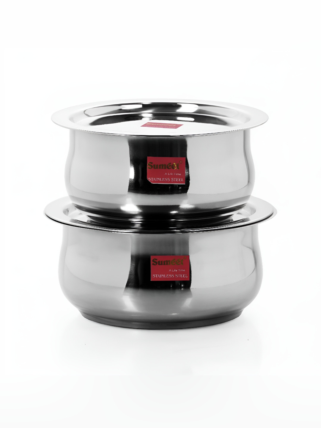 Sumeet 2 Pieces Stainless Steel Induction Base Cookware With Lid