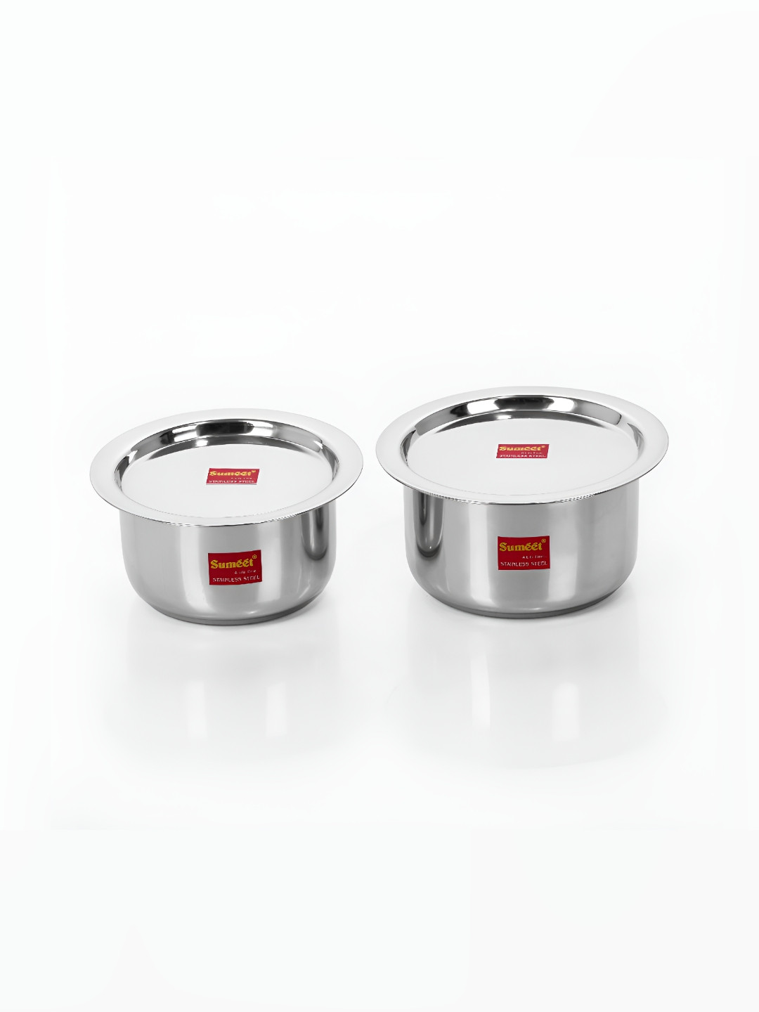 Sumeet 4 Pieces Stainless Steel Induction Base Topes With Lids