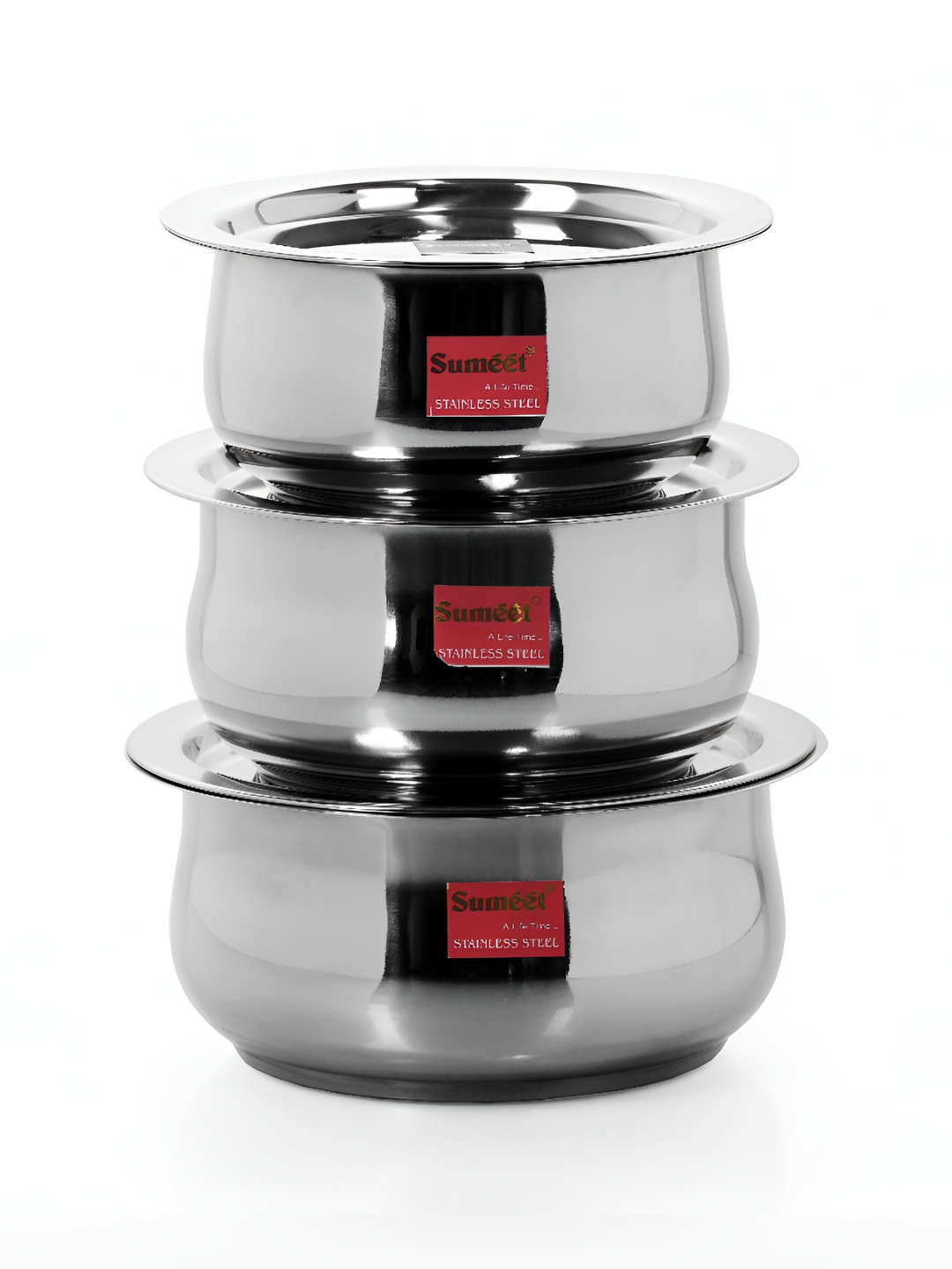 Sumeet 3 Pieces Stainless Steel Induction Base Cookware Set