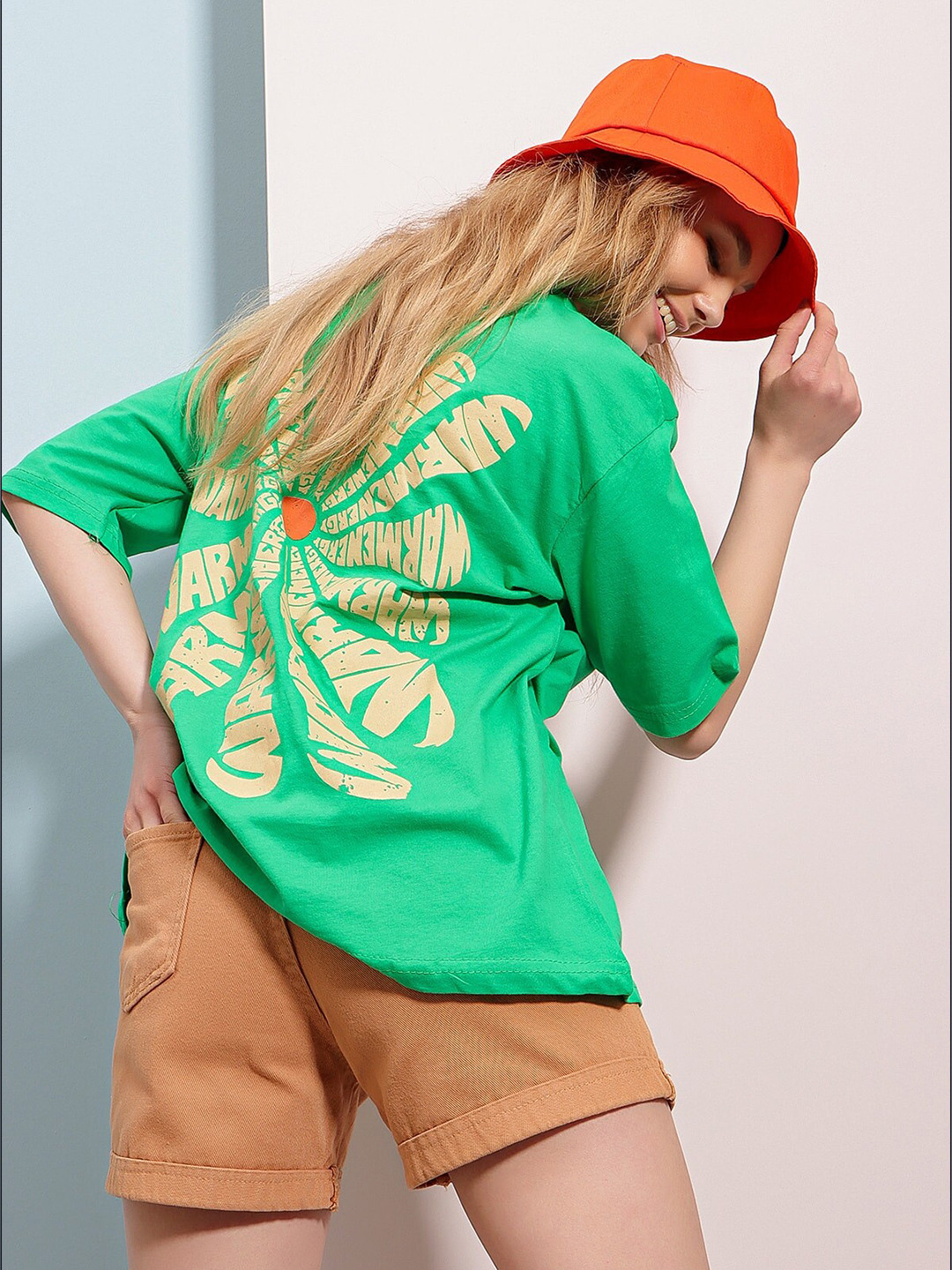 Trend Alacati stili Graphic Printed Cotton T-shirt