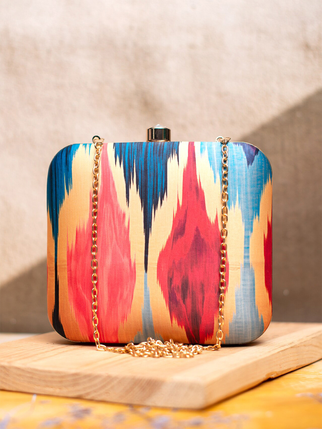 ARTKLIM Ikat Printed Box Clutch