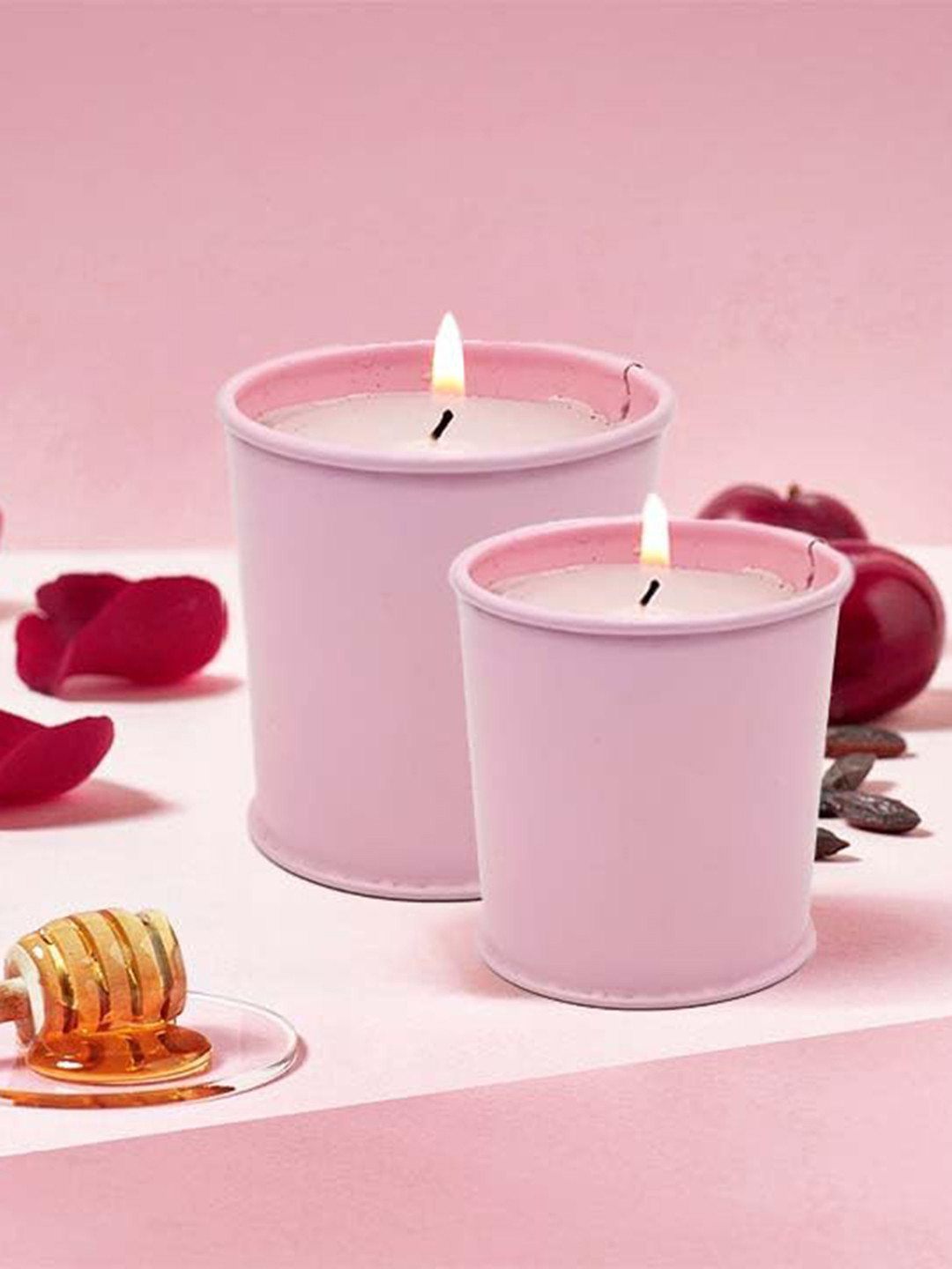 Garden Deco 6Pcs Smokeless 1 Wick Solid Geometric Regular Tea Light Candles