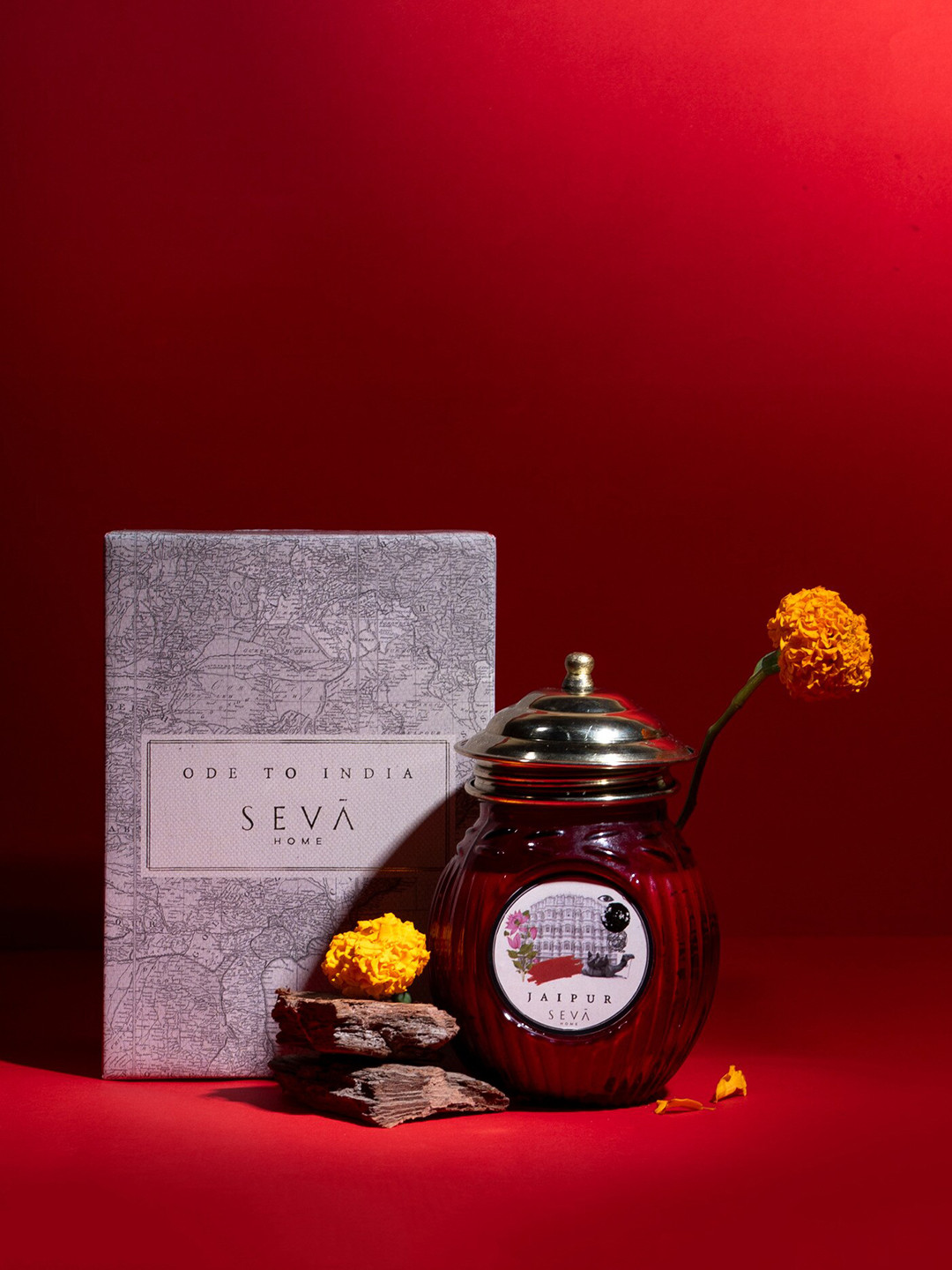 Seva Home City Jaipur Ode to India 2 Wick Scented Solid Geometric Regular Jar Candles