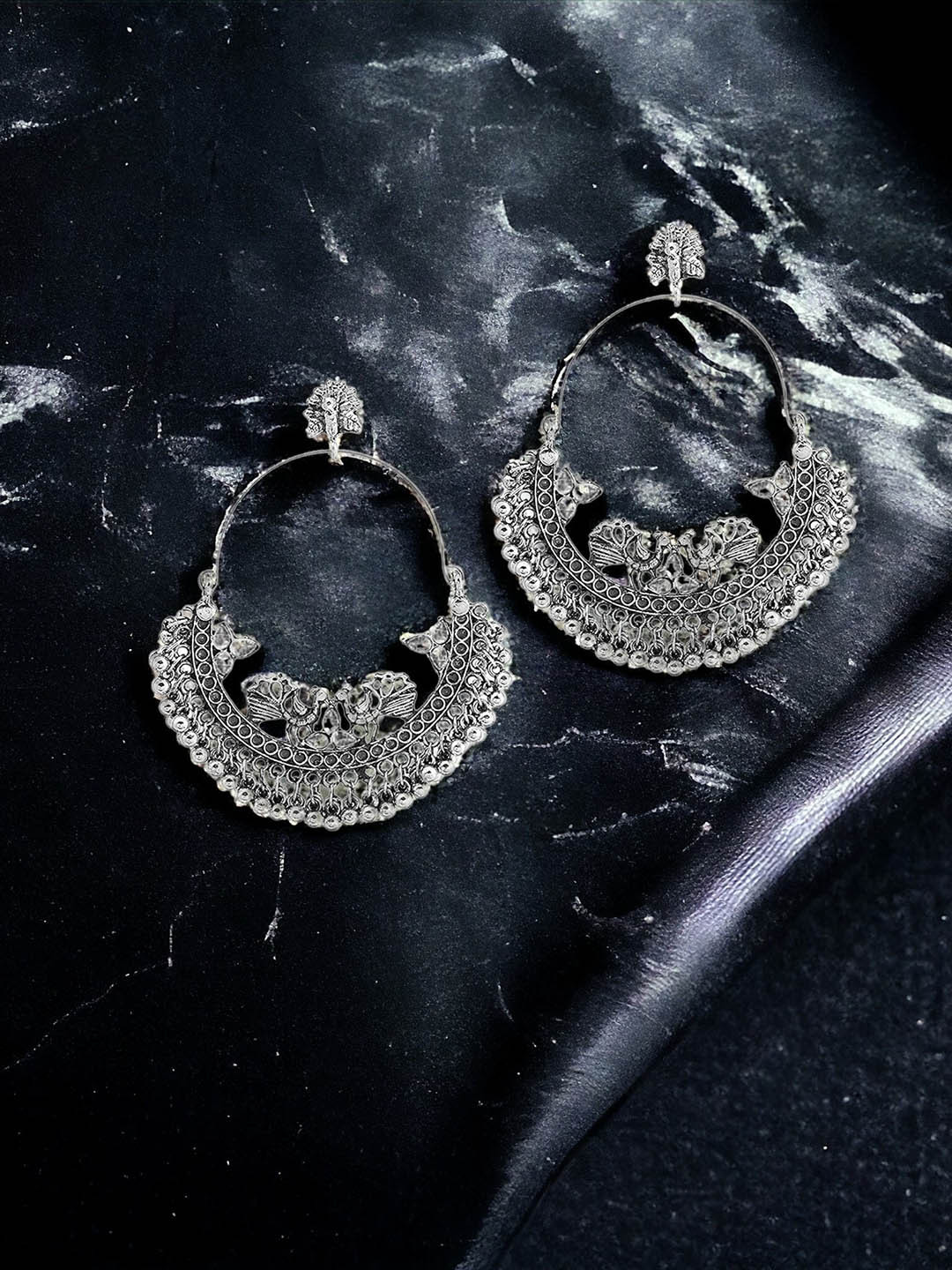The Pari Silver-Plated Contemporary Chandbalis