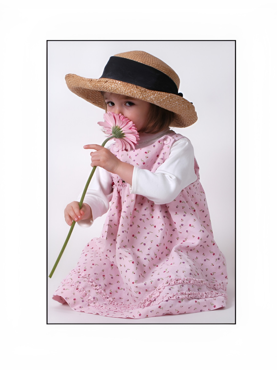 PnF White & Pink Baby Printed Paper Wall Sticker