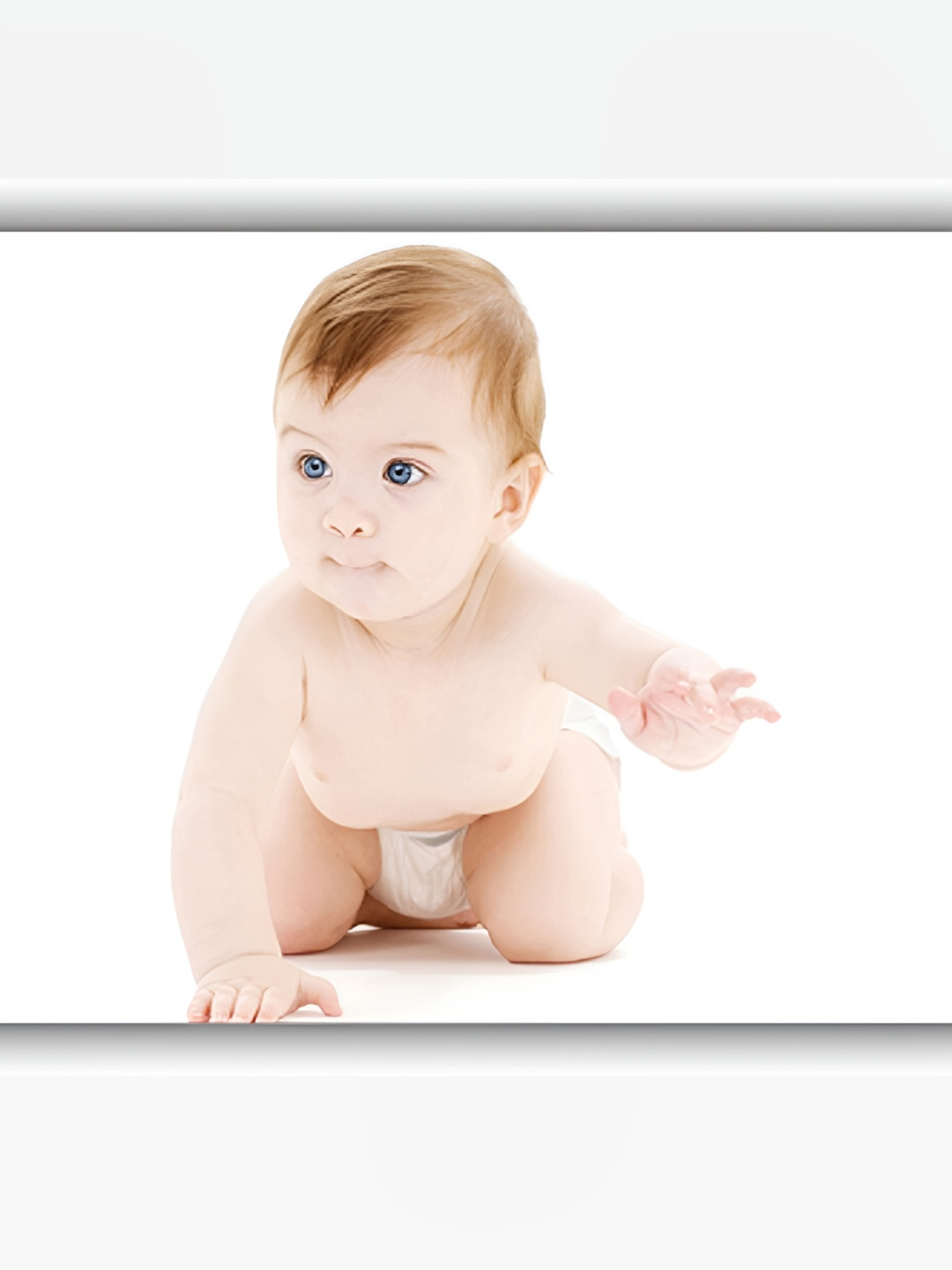 PnF White & Beige Cute Baby Girl & Boy Painting Wall Stickers