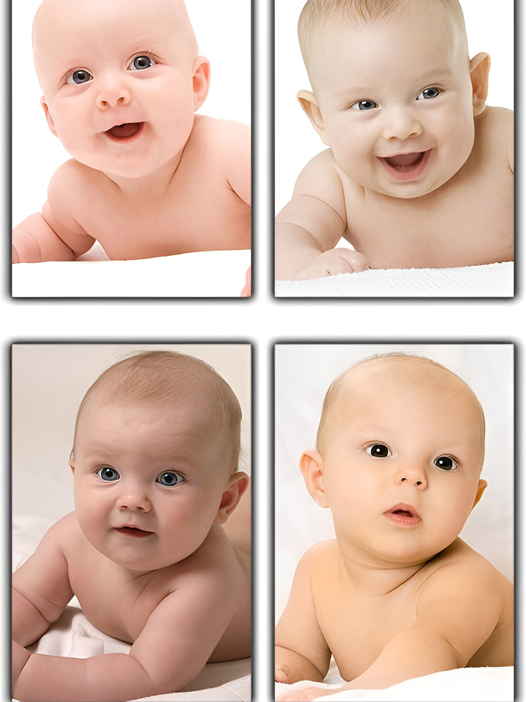 PnF Black Paper 4 Pcs Wall Living Room Rectangle Potrait Photographs Wall Art -12 x 18In