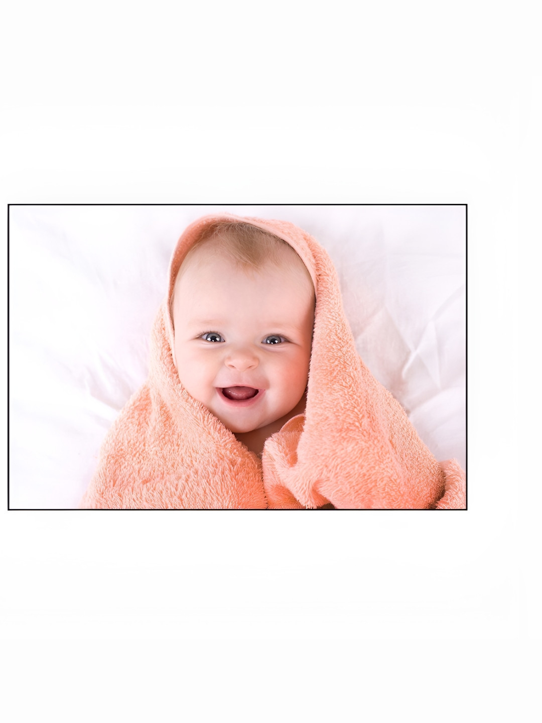 PnF White & Orange Cute Baby Posters Painting Wall Stickers