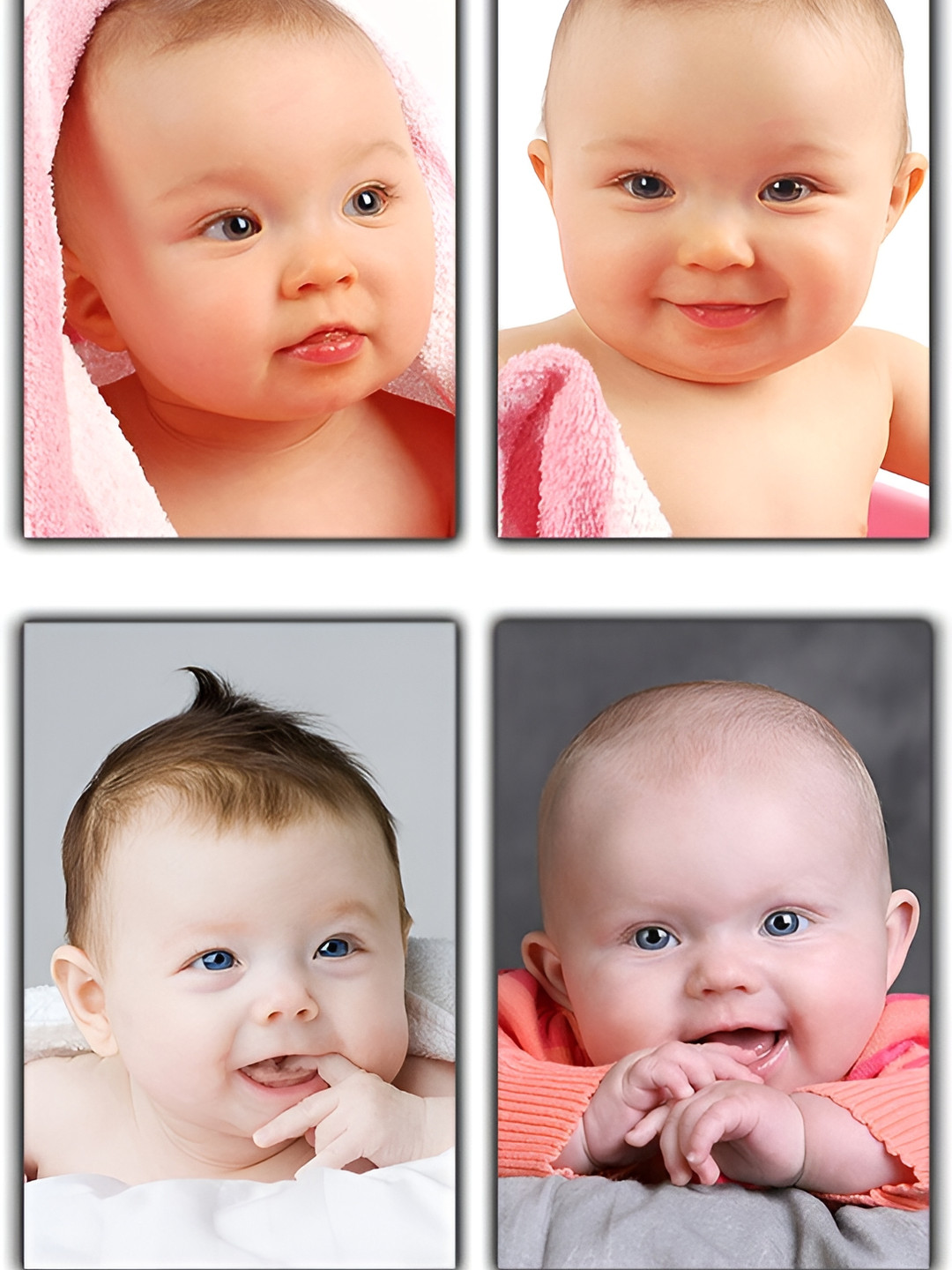 PnF White & Pink 4 Pieces Cute Baby Paper Wall Stickers