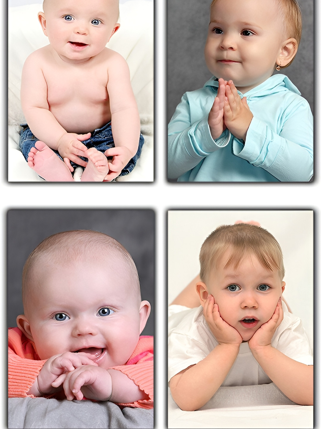 PnF Blue & Orange 4 Pieces Baby Wall Photograph Stickers