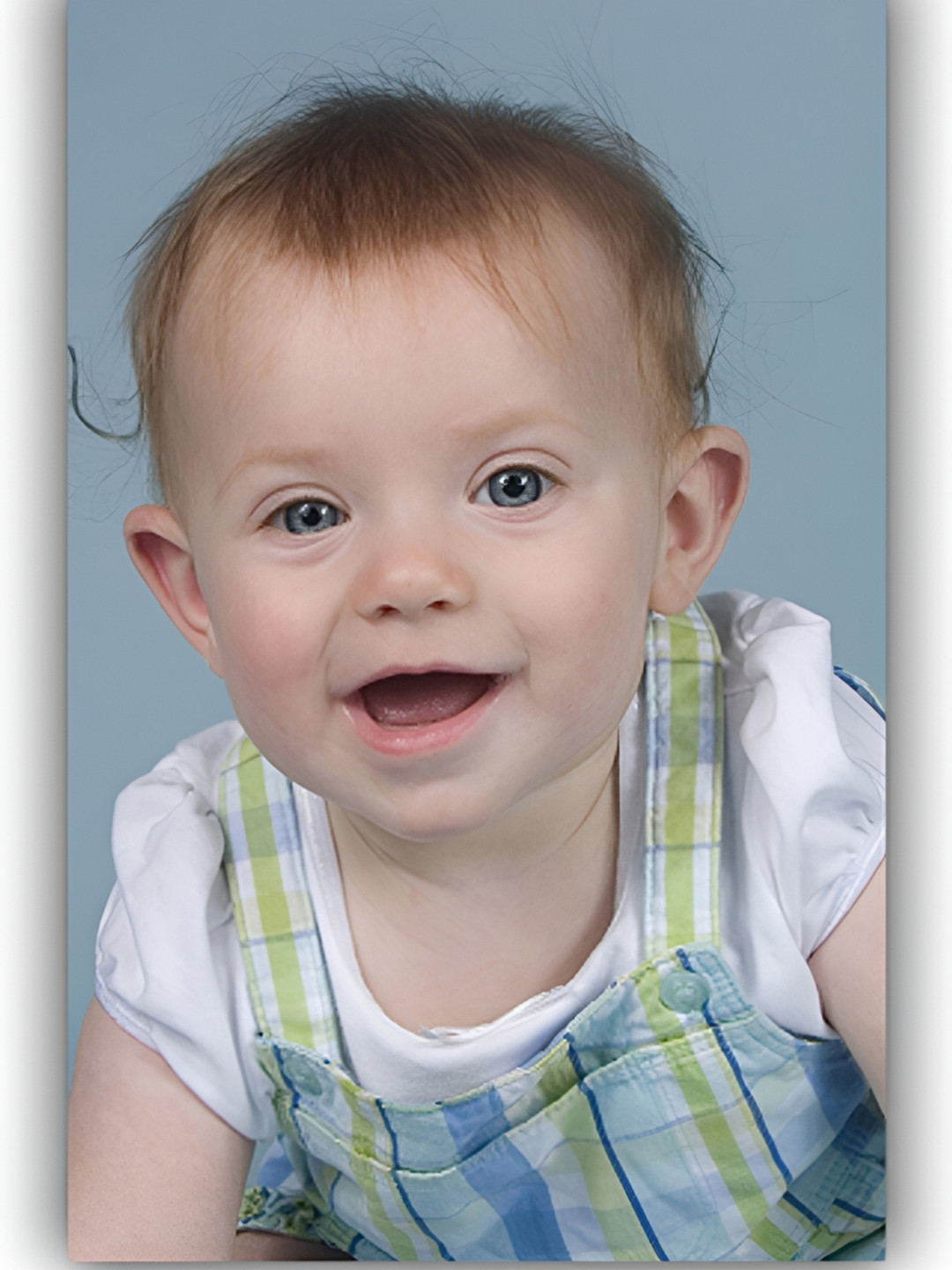 PnF Blue & Nude-Coloured Paper Baby Photographs Wall Art