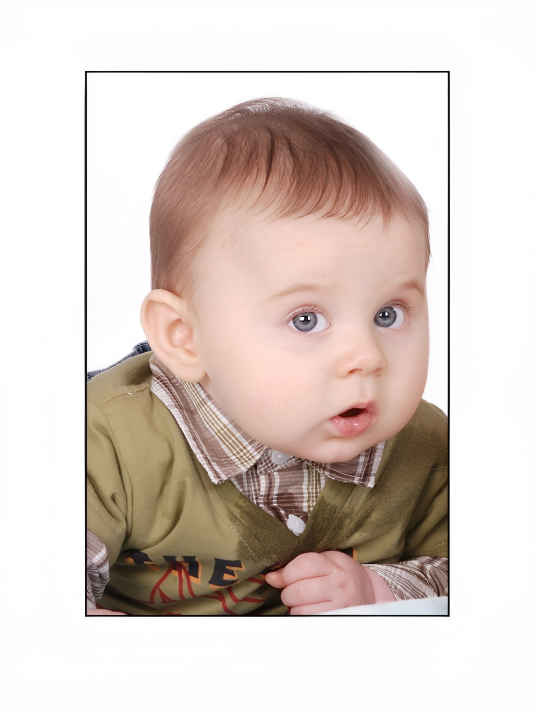 PnF White & Khaki Paper Baby Photographs Wall Art