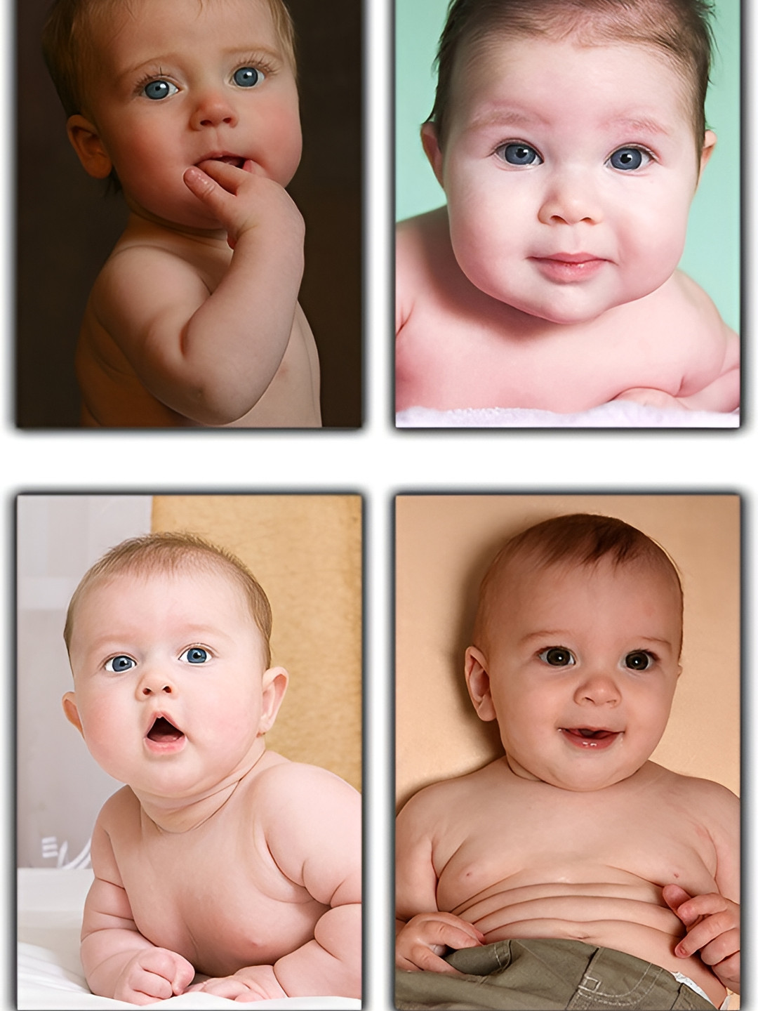 PnF Beige & Brown 4 Piece Baby Poster Paper Wall Stickers