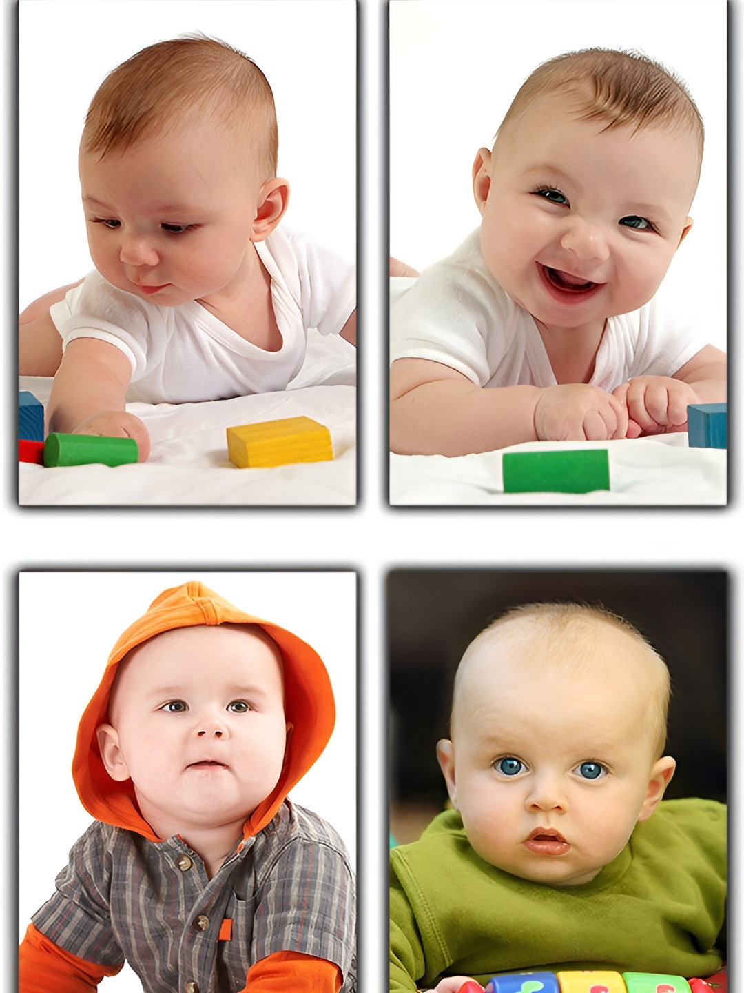 PnF White 4 Pieces Baby Posters Paper Wall Sticker